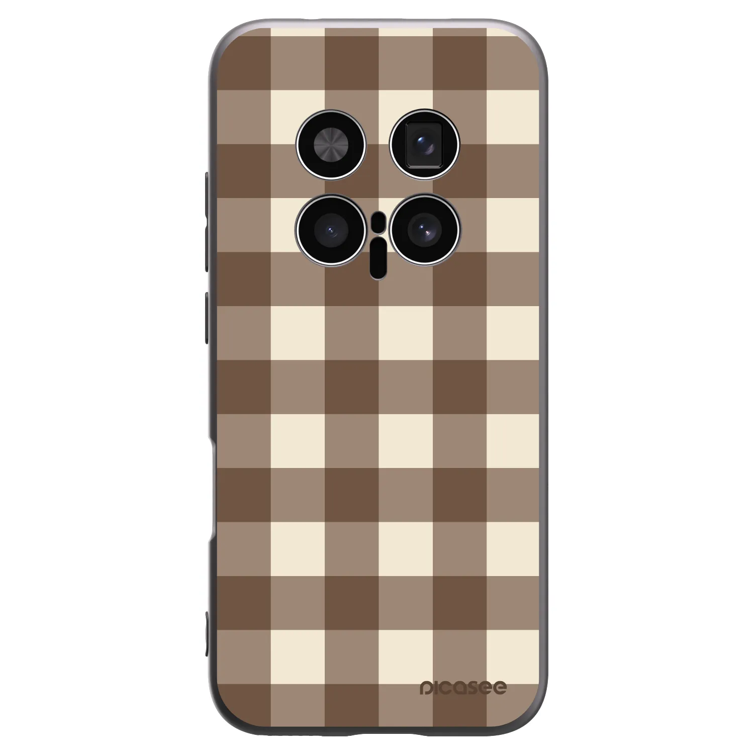 Picasee silikonski črni ovitek za Honor Magic8 Pro 5G - Brown grid
