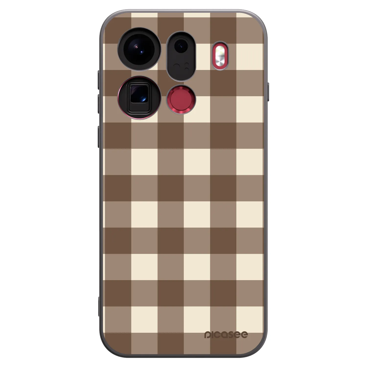 Picasee silikonski črni ovitek za OPPO Find X9 Pro - Brown grid