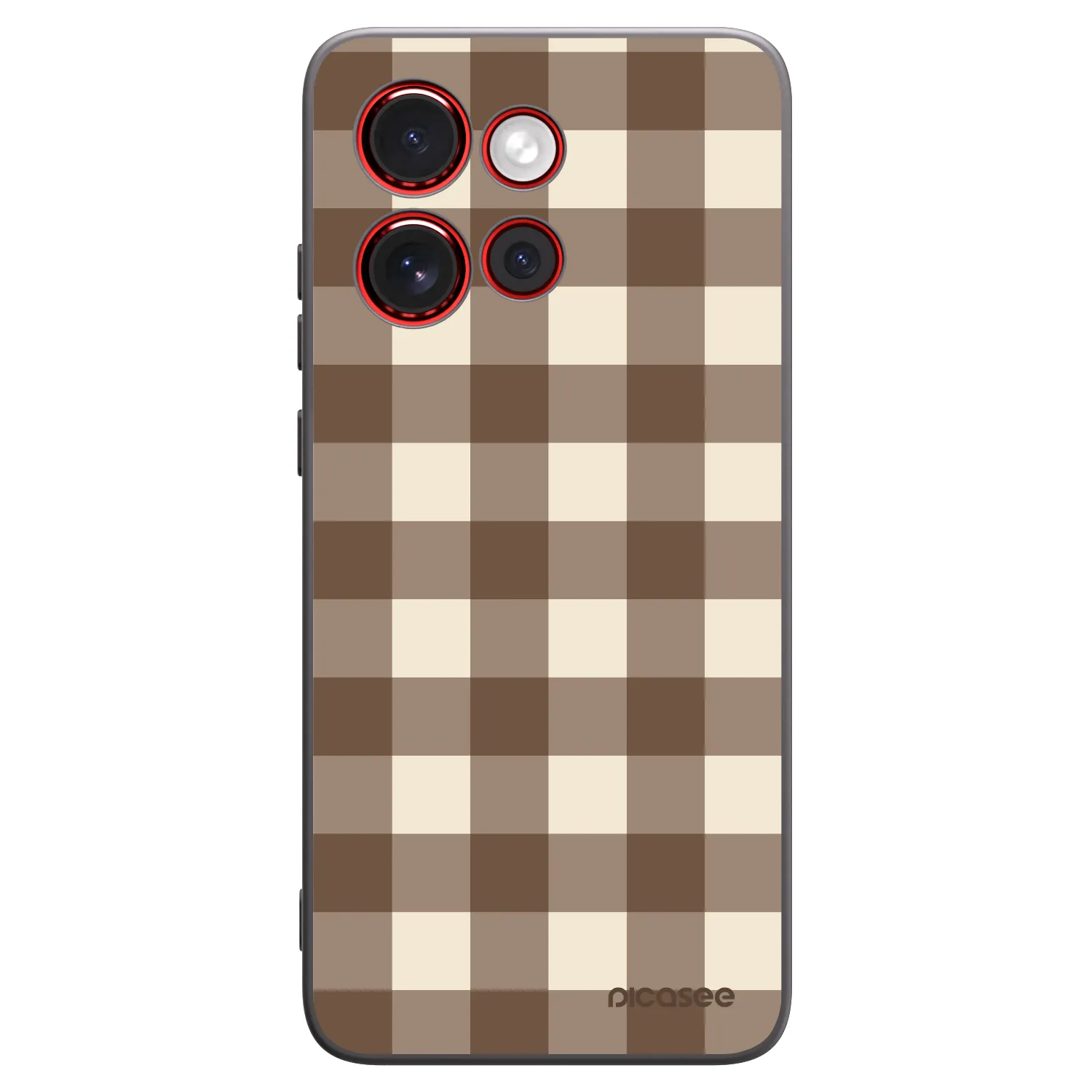 Picasee silikonski črni ovitek za Motorola Edge 60 Neo 5G - Brown grid