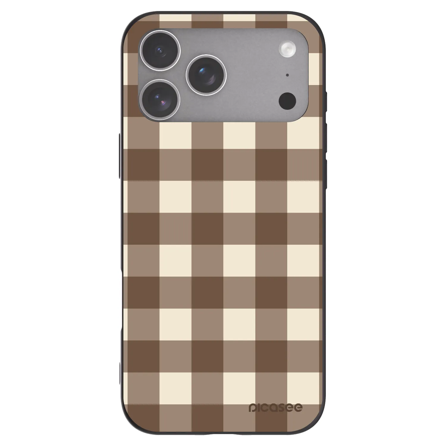 Picasee silikonski črni ovitek za Apple iPhone 18 Pro Max - Brown grid
