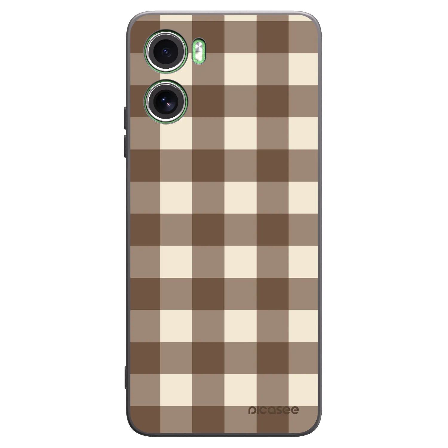 Picasee silikonski črni ovitek za Motorola Moto G06 - Brown grid