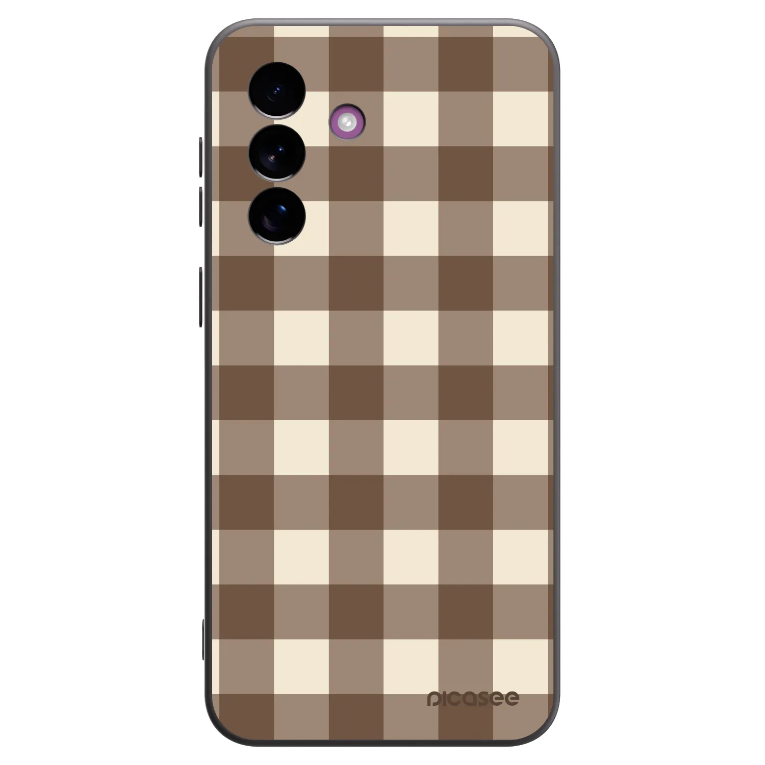 Picasee silikonski črni ovitek za Samsung Galaxy A37 - Brown grid