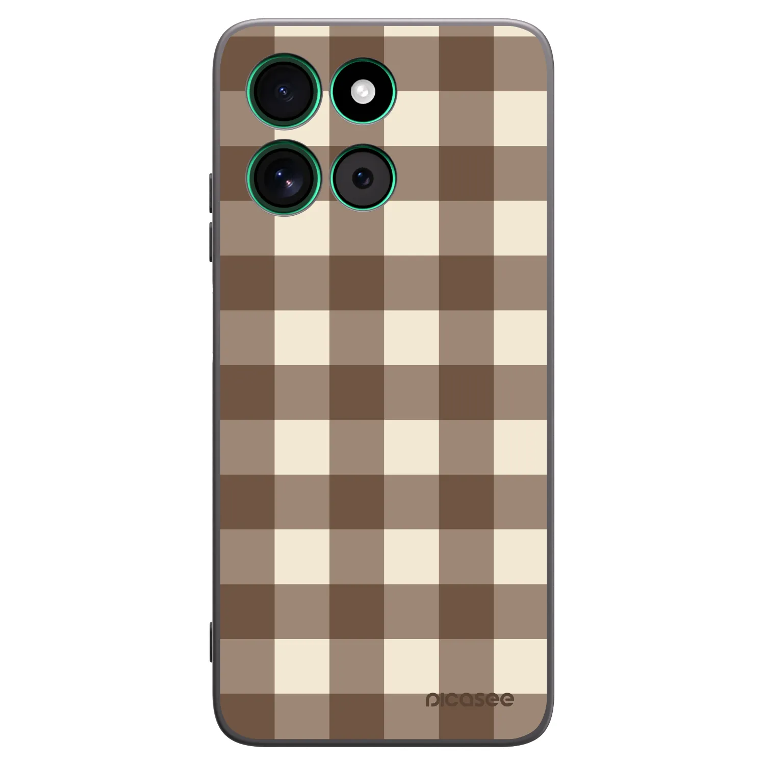 Picasee silikonski črni ovitek za Motorola Moto G57 Power - Brown grid