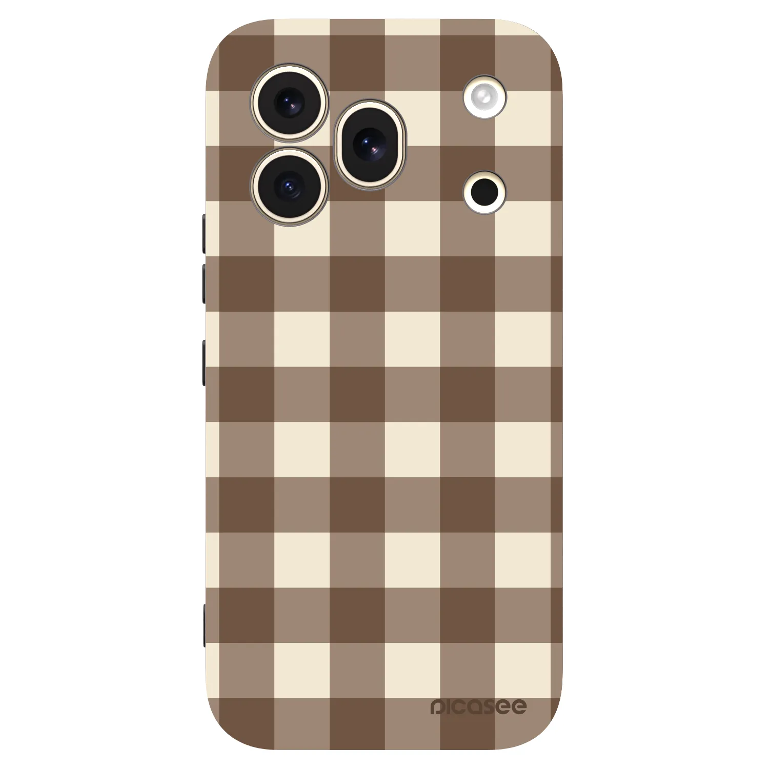 Picasee silikonski črni ovitek za Honor 600 Pro - Brown grid
