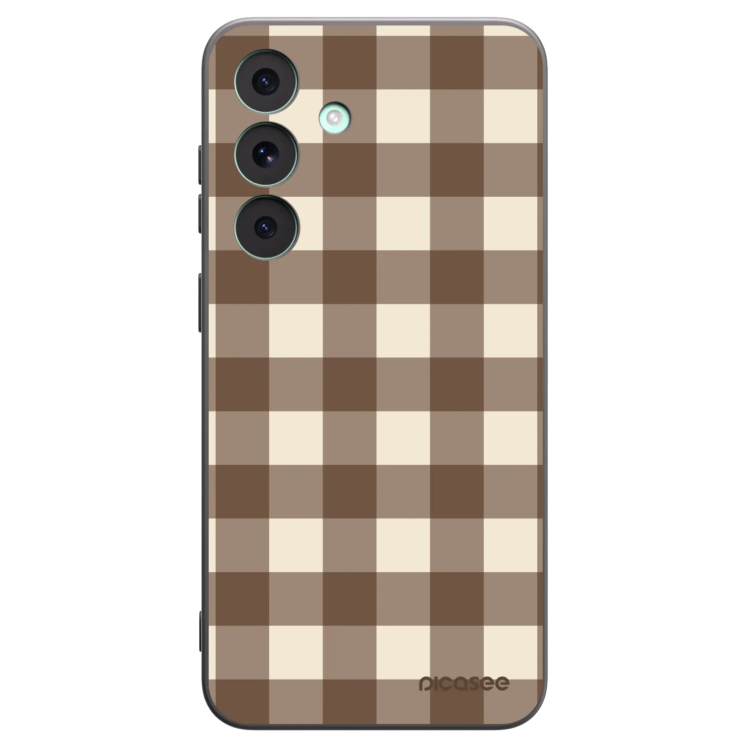 Picasee silikonski črni ovitek za Samsung Galaxy S26 FE - Brown grid
