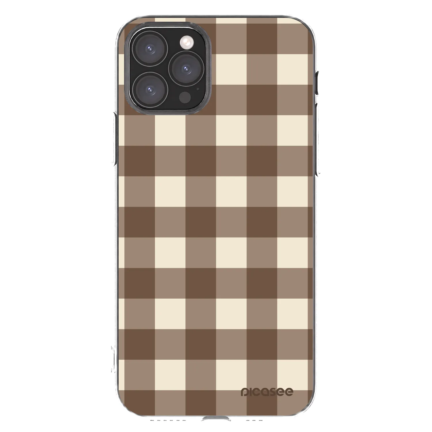 Picasee silikonski prozorni ovitek za Apple iPhone 11 Pro - Brown grid