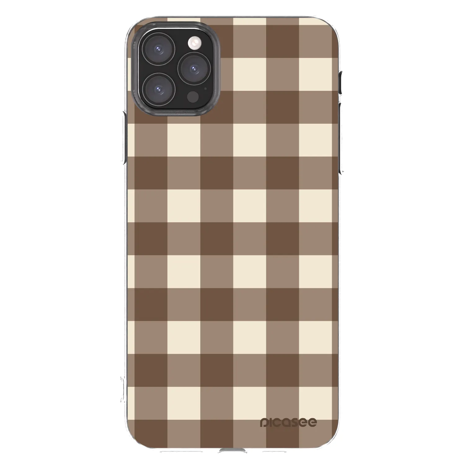 Picasee silikonski prozorni ovitek za Apple iPhone 11 Pro Max - Brown grid