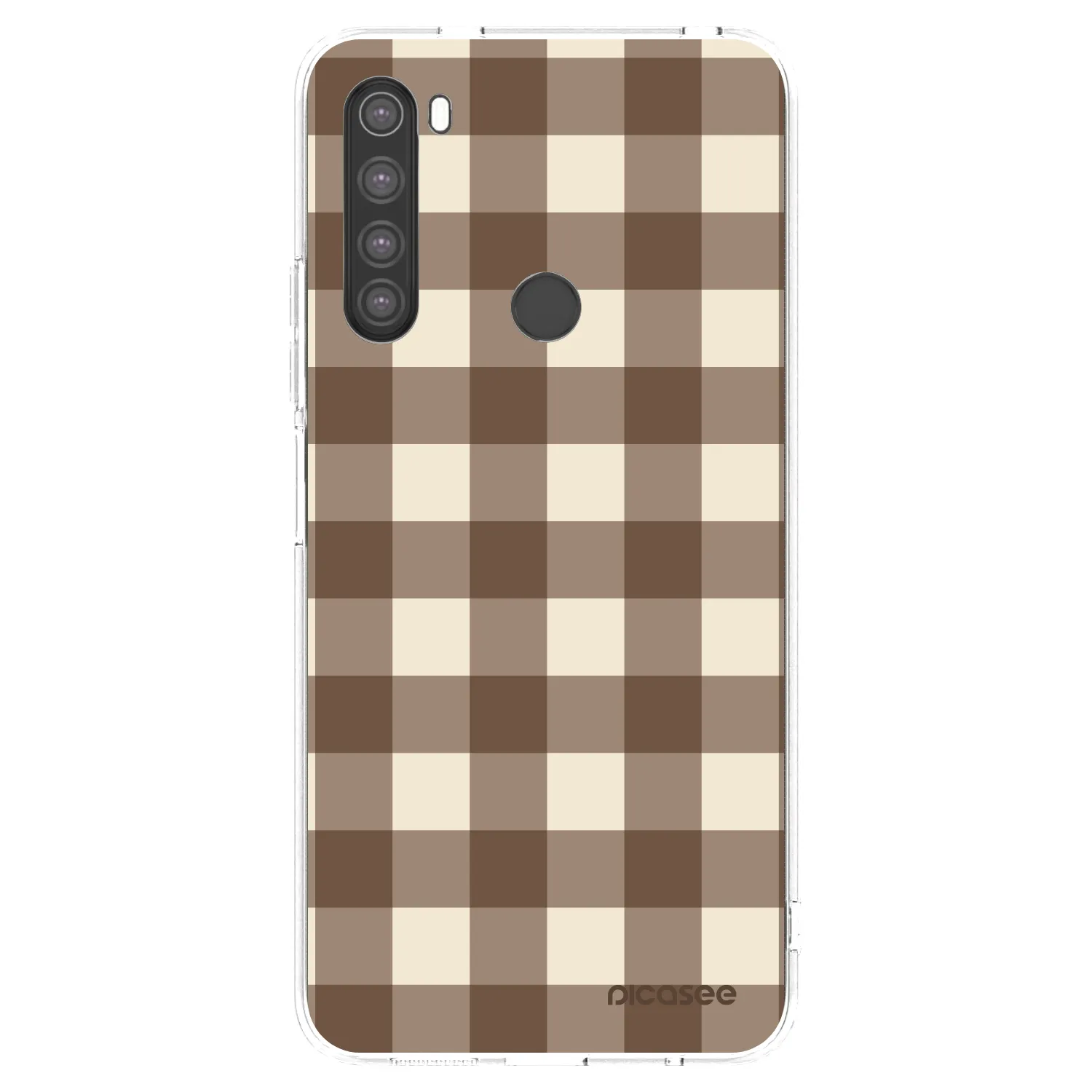 Picasee silikonski prozorni ovitek za Xiaomi Redmi Note 8 - Brown grid