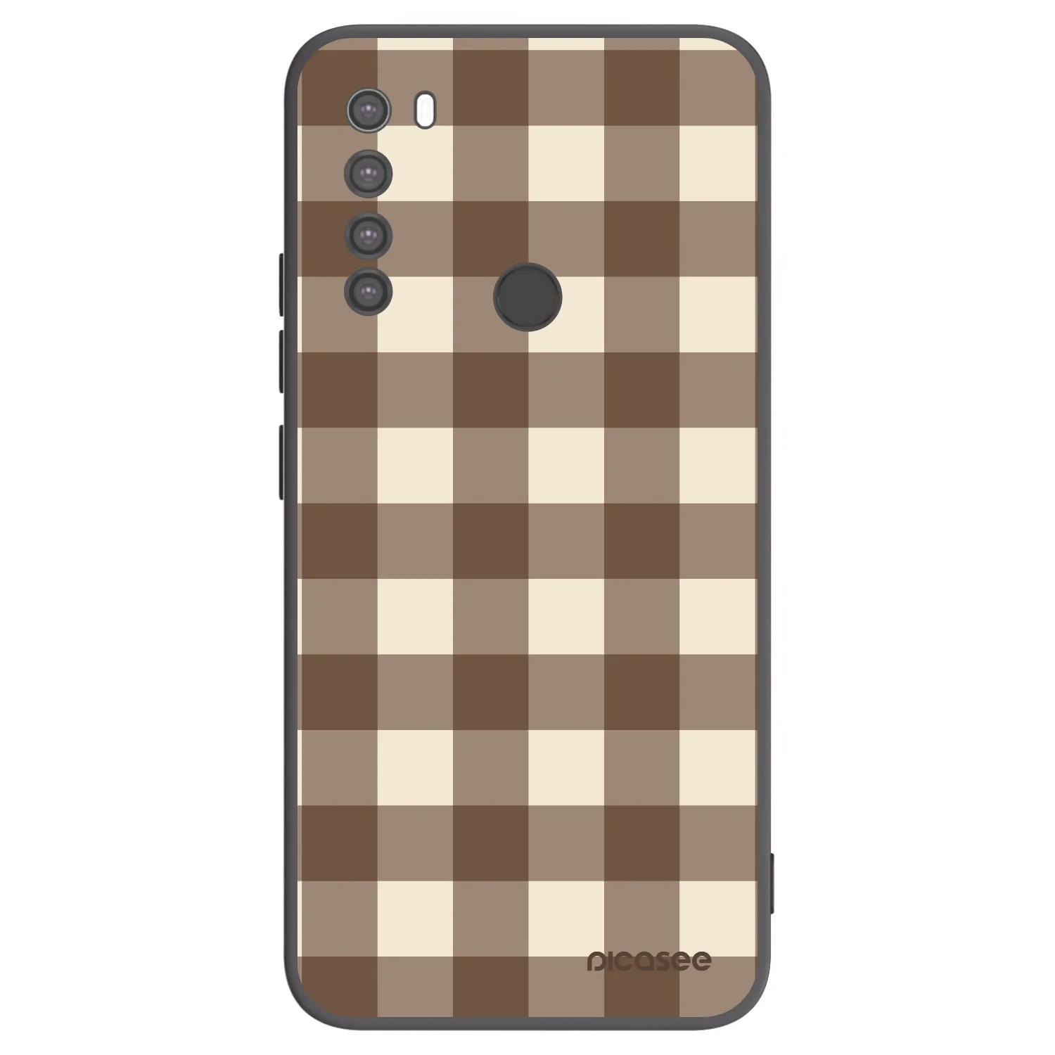 Picasee silikonski črni ovitek za Xiaomi Redmi Note 8 - Brown grid