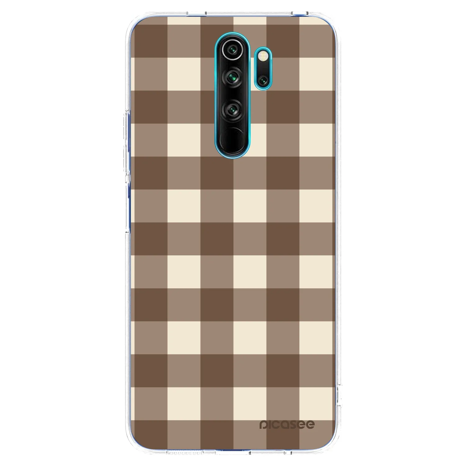 Picasee silikonski prozorni ovitek za Xiaomi Redmi Note 8 Pro - Brown grid