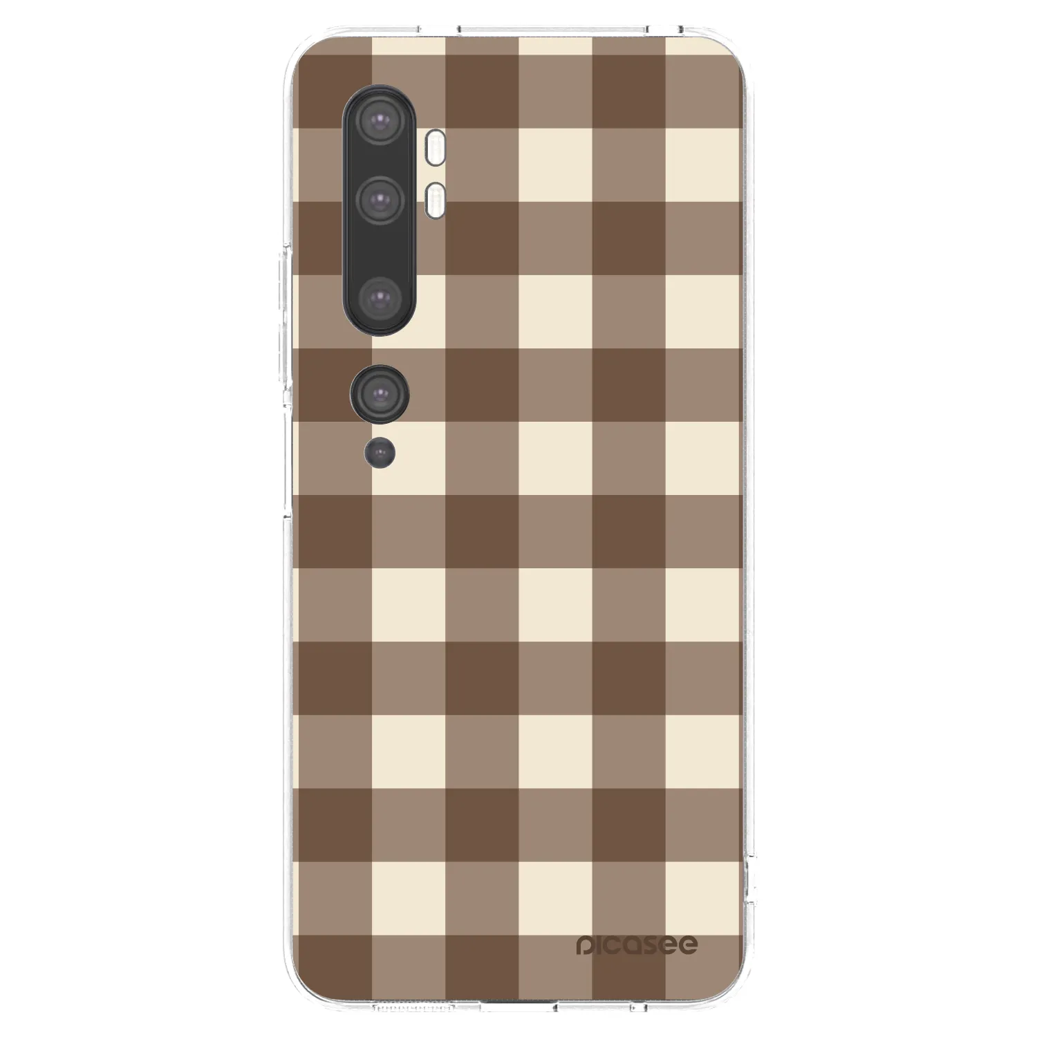 Picasee silikonski prozorni ovitek za Xiaomi Mi Note 10 (Pro) - Brown grid