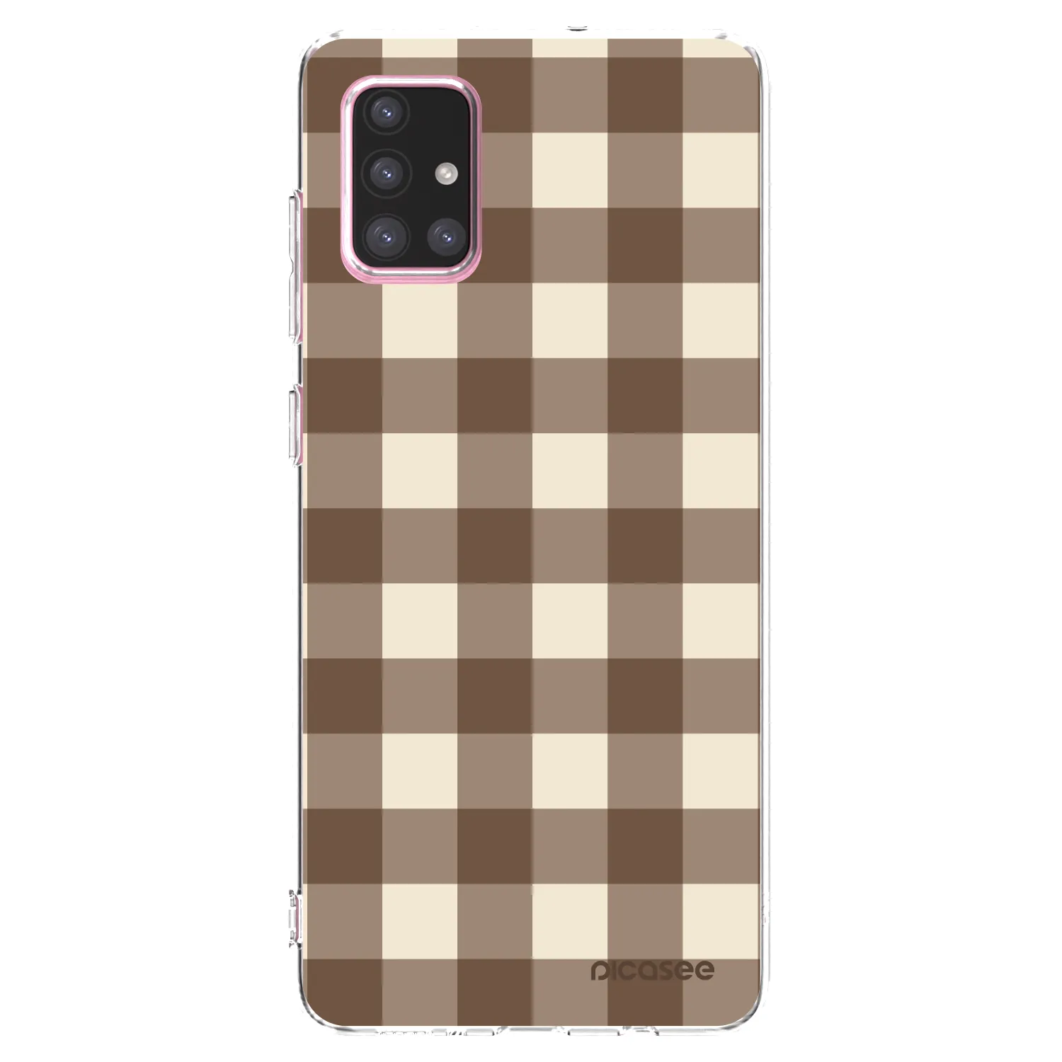 Picasee silikonski prozorni ovitek za Samsung Galaxy A71 A715F - Brown grid