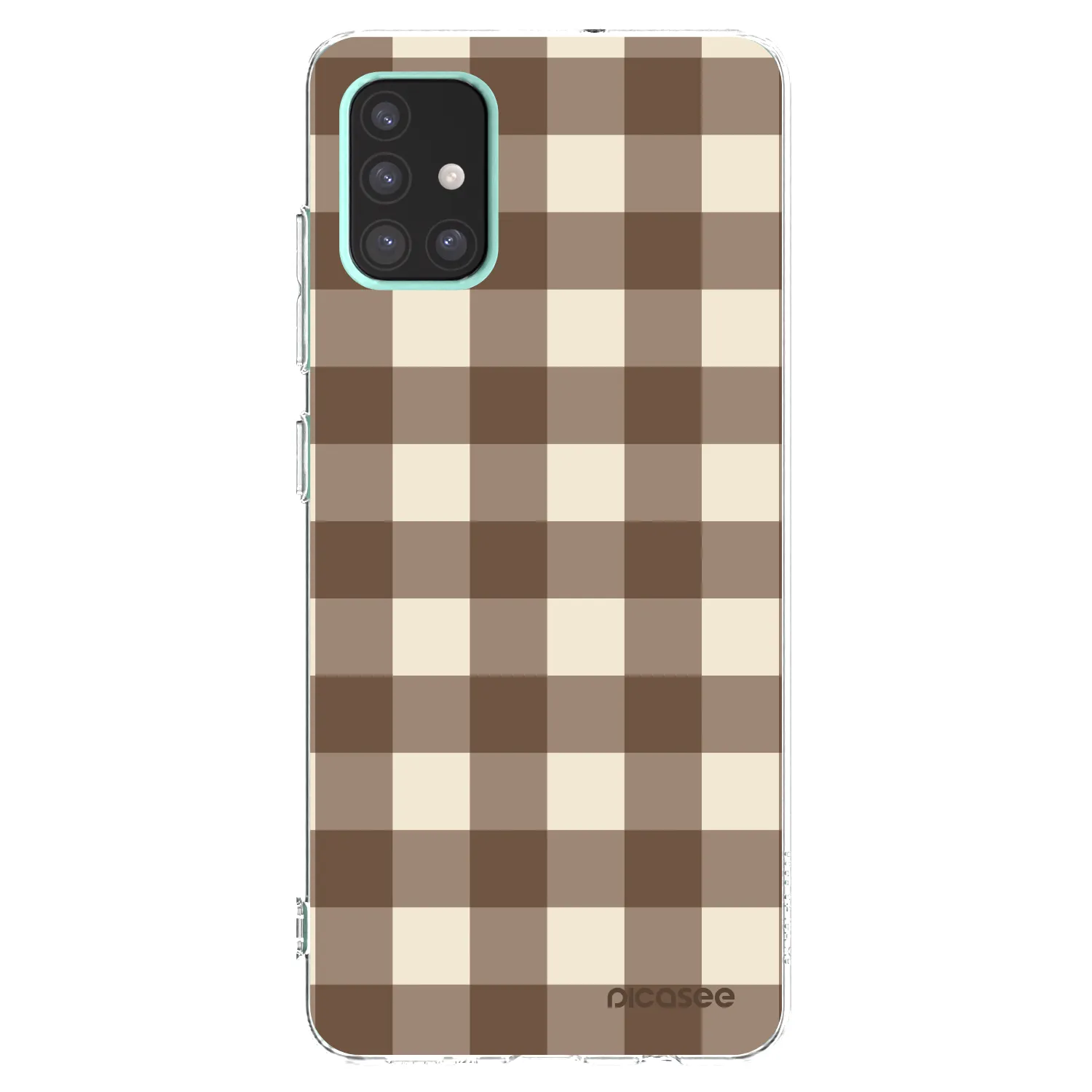 Picasee silikonski prozorni ovitek za Samsung Galaxy A51 A515F - Brown grid