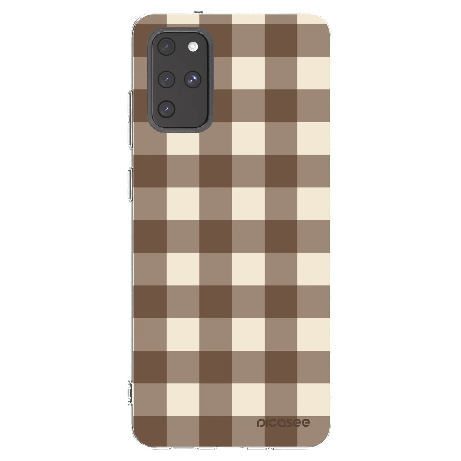 Picasee silikonski prozorni ovitek za Samsung Galaxy S20+ G985F - Brown grid