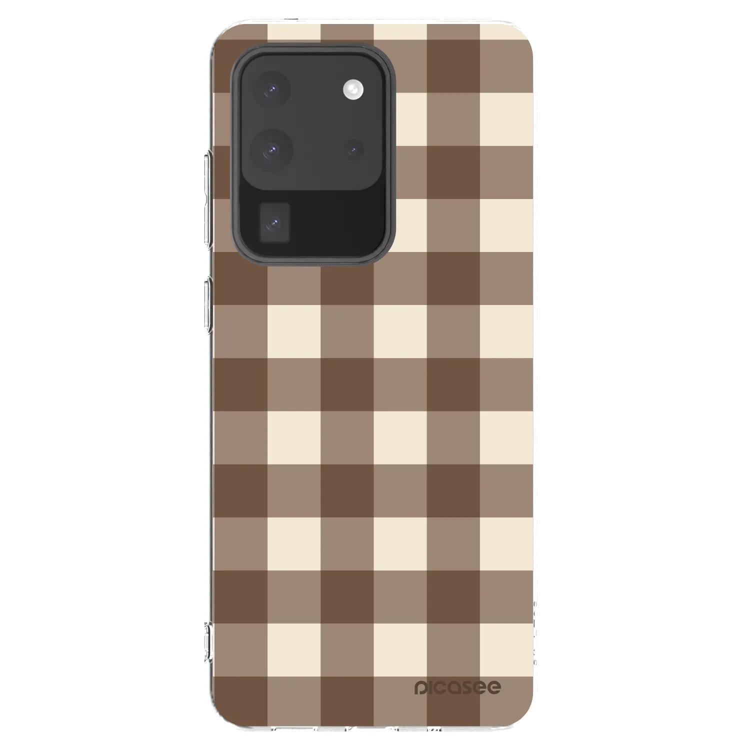 Picasee silikonski prozorni ovitek za Samsung Galaxy S20 Ultra 5G G988F - Brown grid