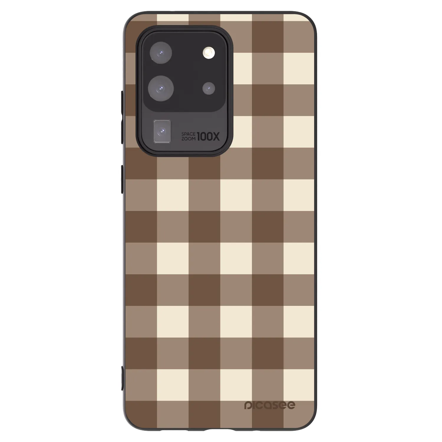 Picasee silikonski črni ovitek za Samsung Galaxy S20 Ultra 5G G988F - Brown grid