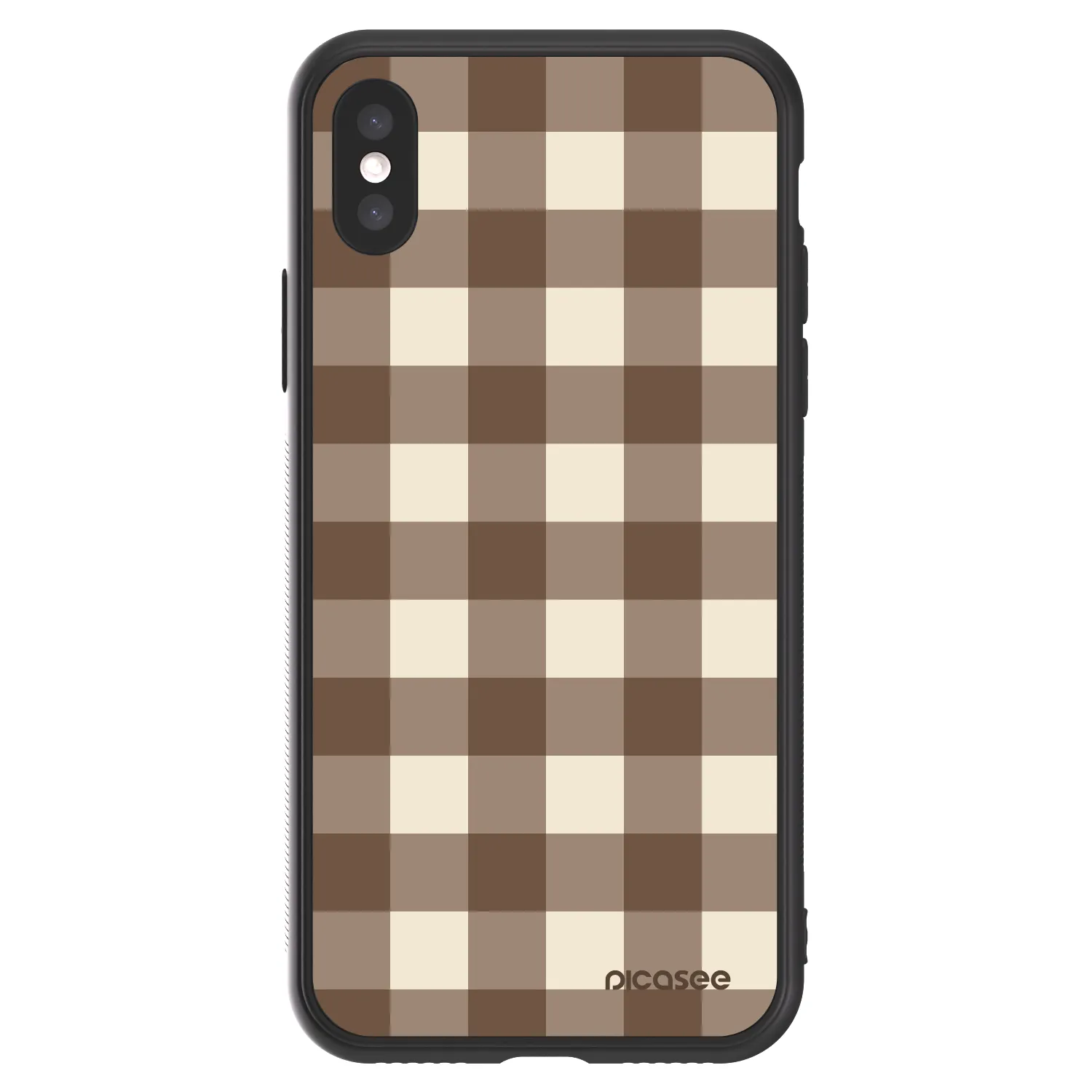 Picasee ULTIMATE CASE za Apple iPhone X/XS - Brown grid