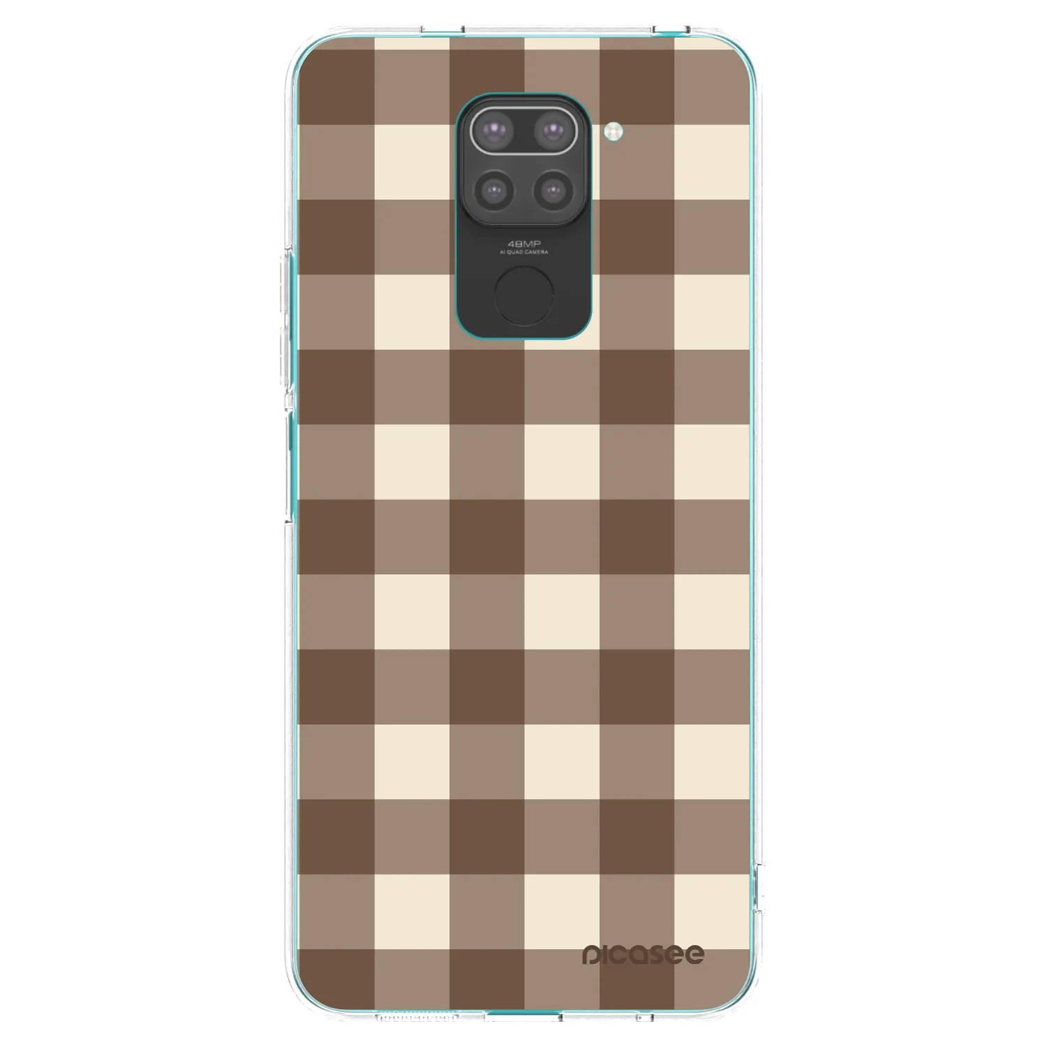 Picasee silikonski črni ovitek za Xiaomi Redmi Note 9 - Brown grid