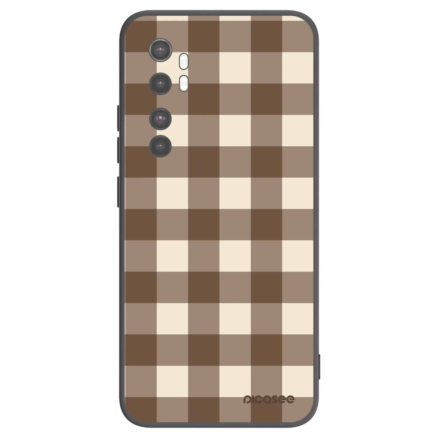 Picasee silikonski črni ovitek za Xiaomi Mi Note 10 Lite - Brown grid