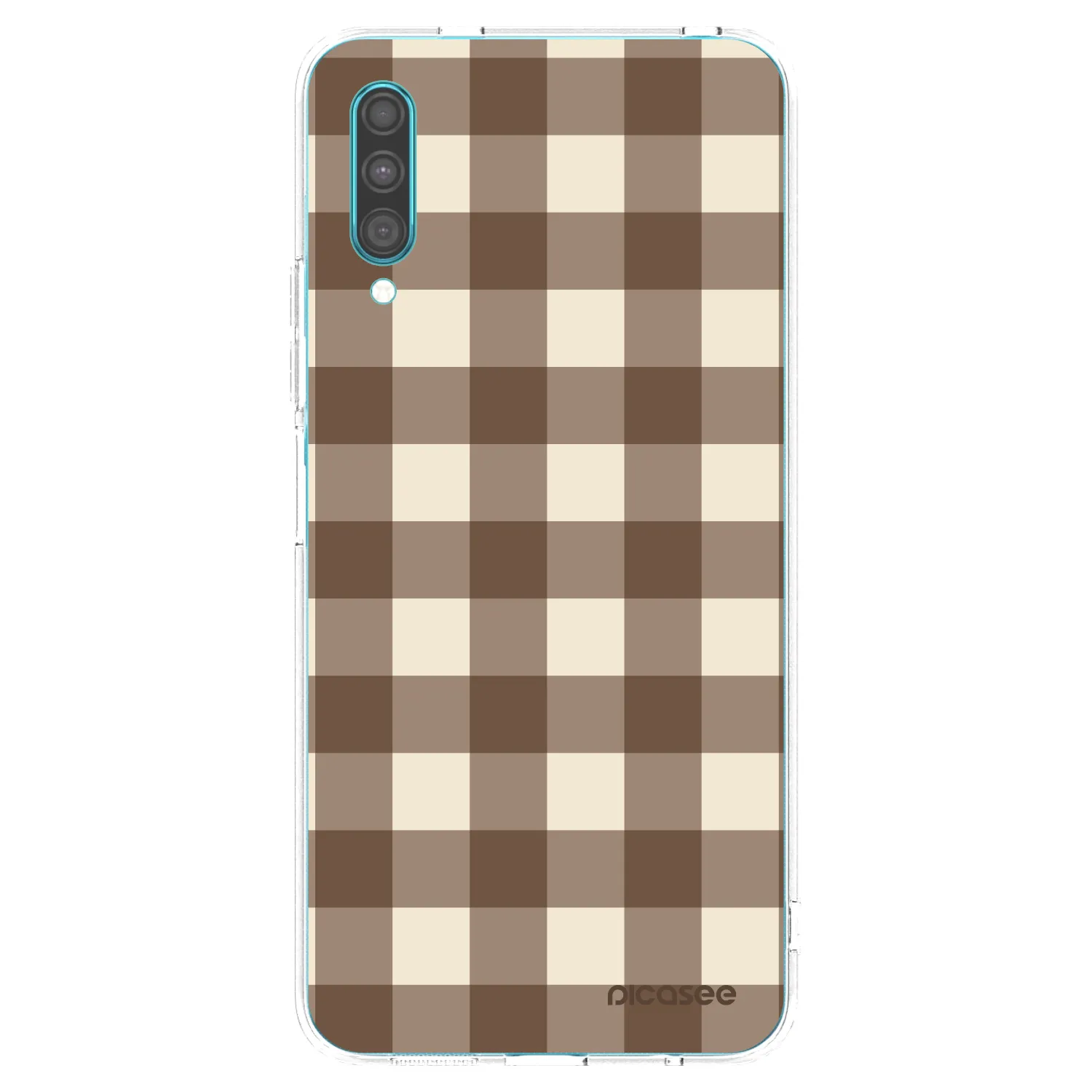 Picasee silikonski prozorni ovitek za Samsung Galaxy A30s A307F - Brown grid