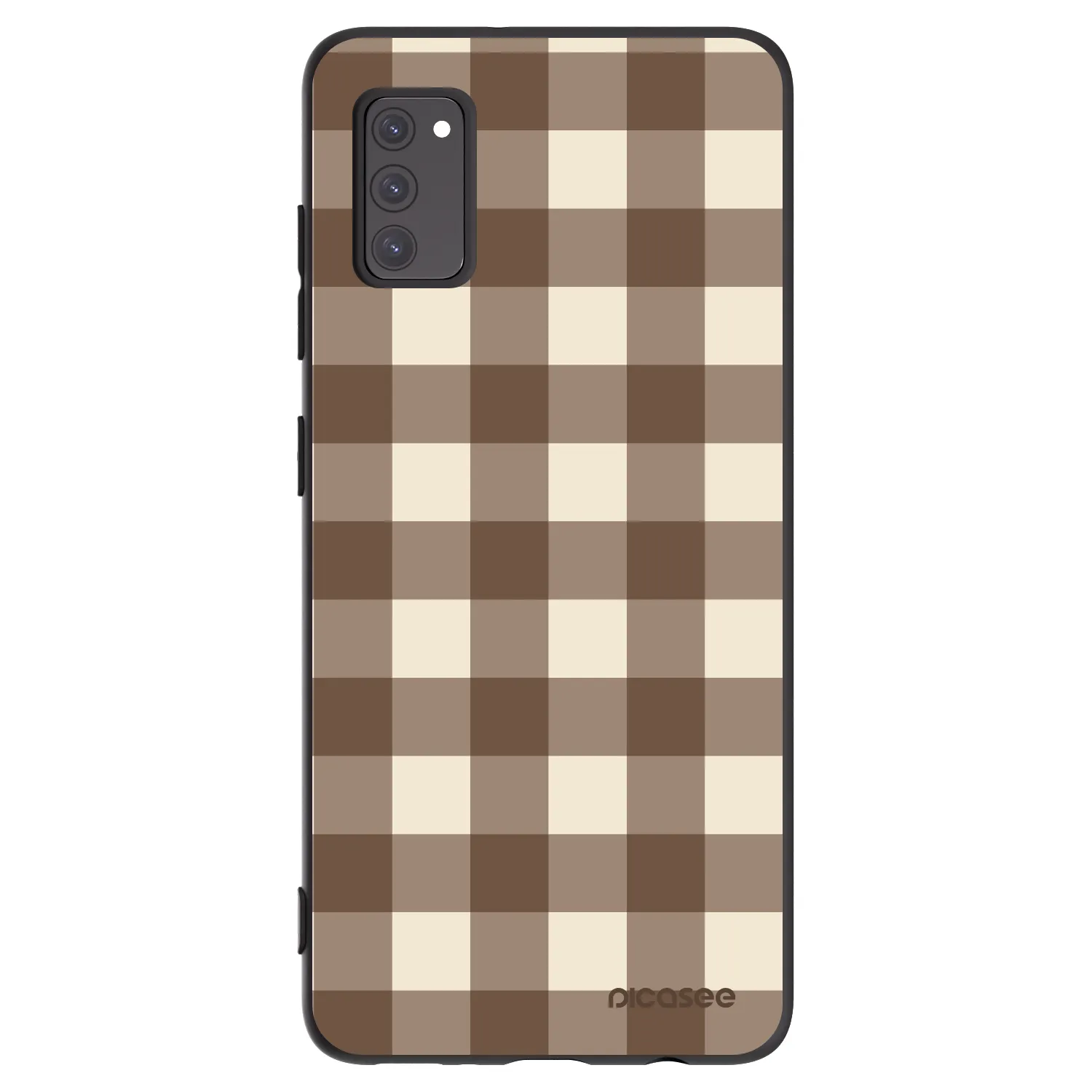 Picasee silikonski črni ovitek za Samsung Galaxy A41 A415F - Brown grid