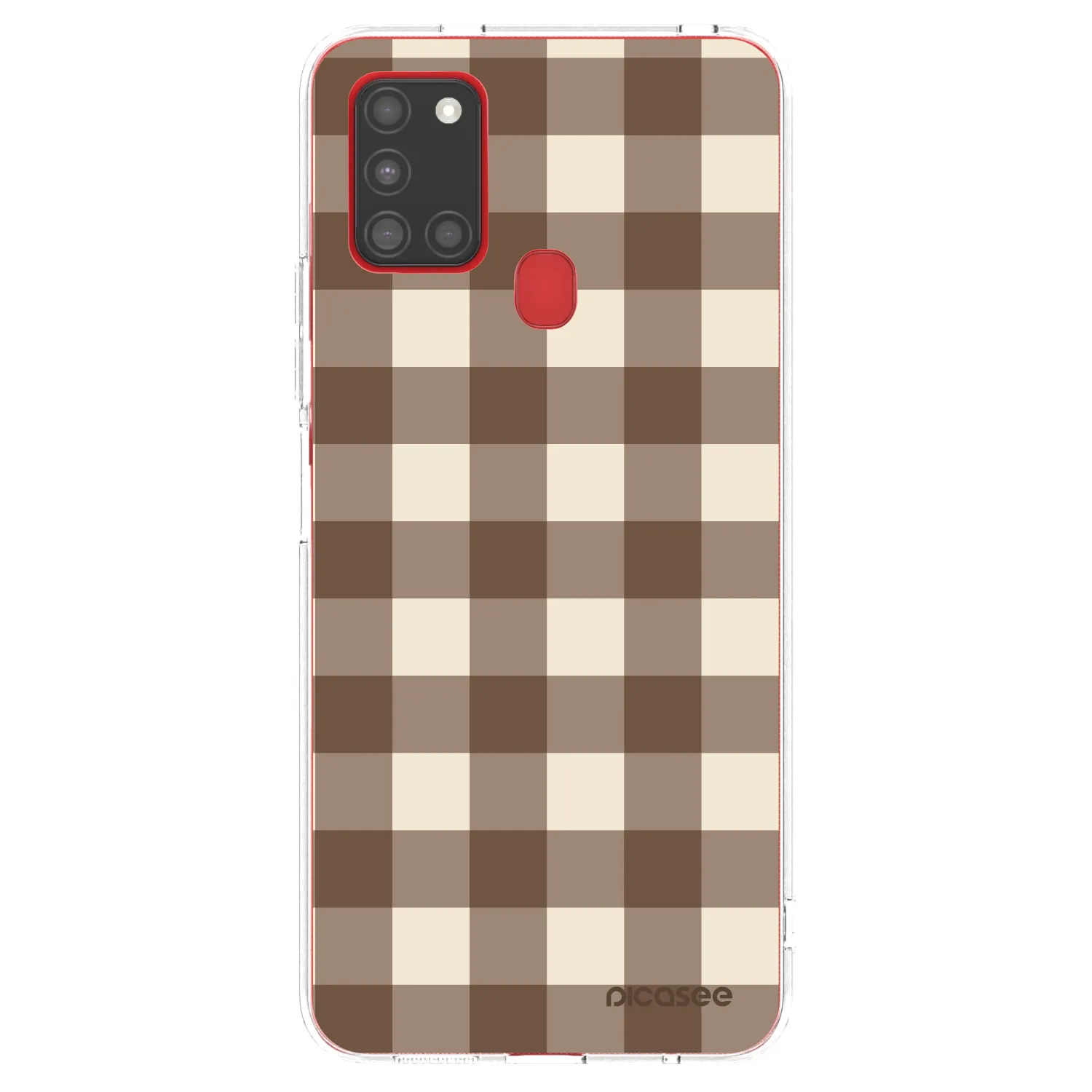 Picasee silikonski prozorni ovitek za Samsung Galaxy A21s - Brown grid