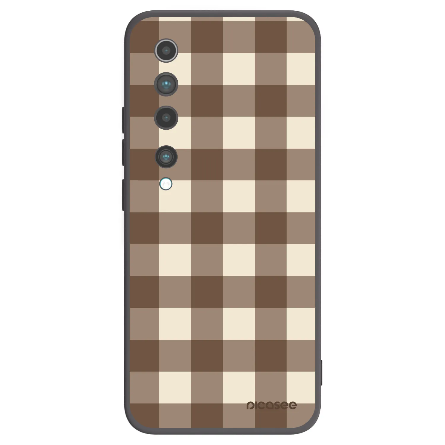 Picasee silikonski črni ovitek za Xiaomi Mi 10 - Brown grid