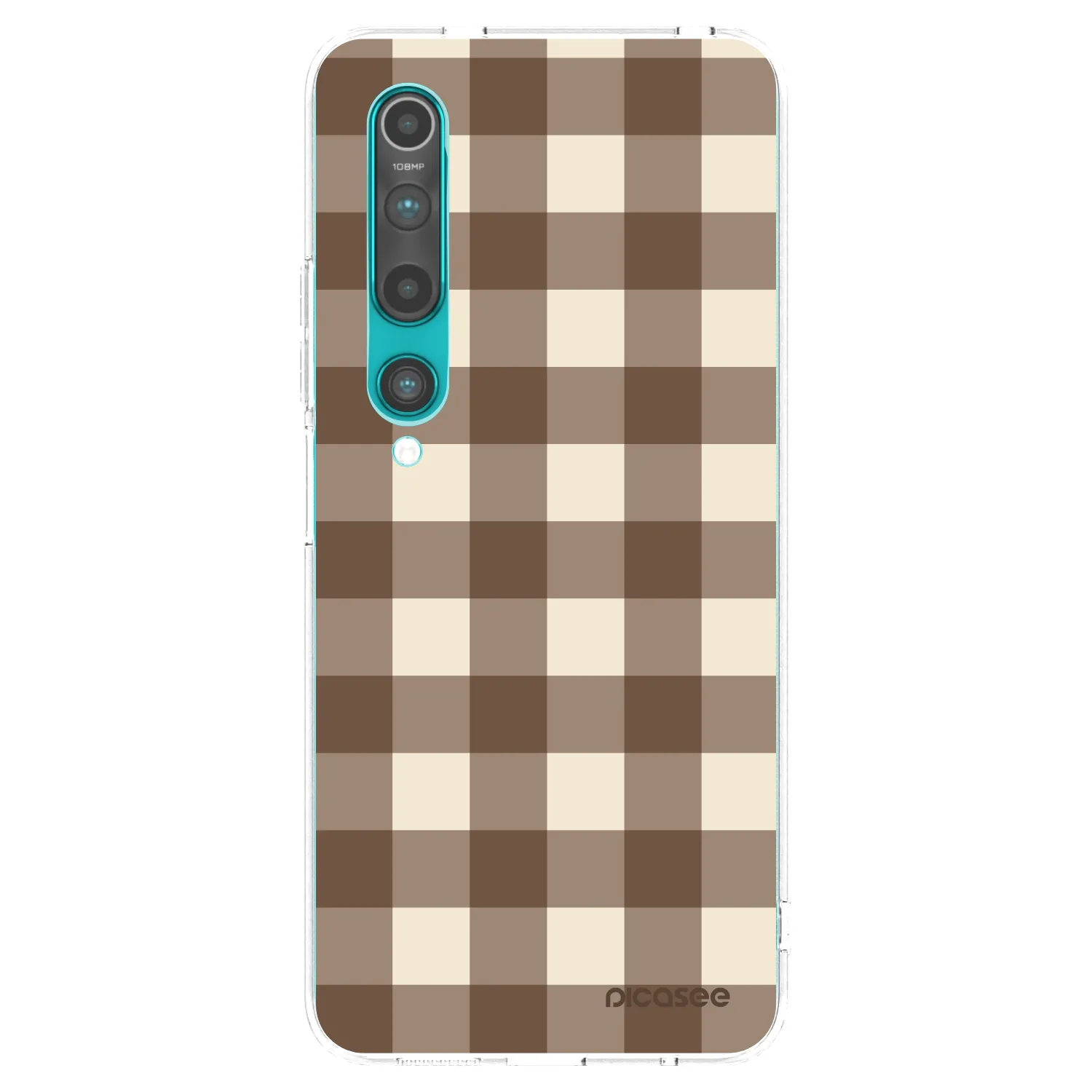 Picasee silikonski prozorni ovitek za Xiaomi Mi 10 - Brown grid