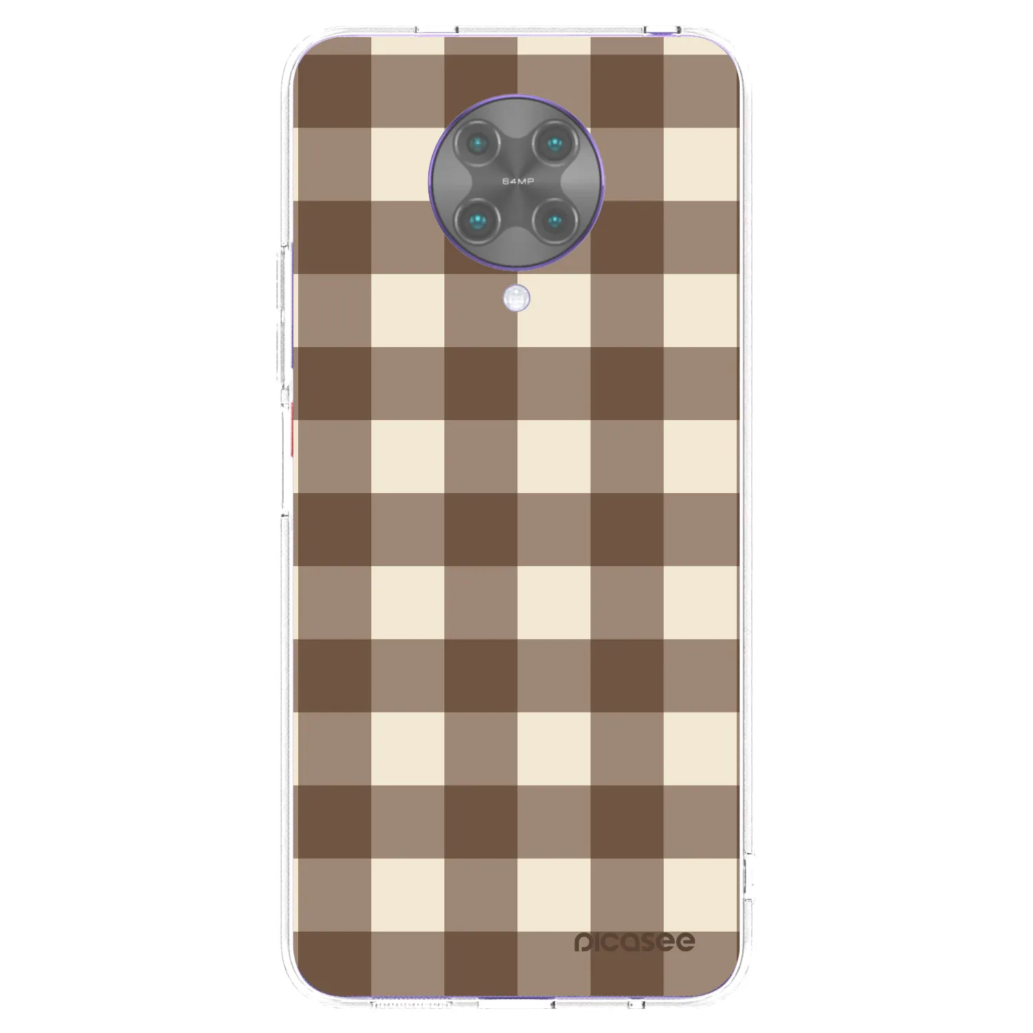 Picasee silikonski prozorni ovitek za Xiaomi Poco F2 Pro - Brown grid