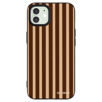 Picasee silikonski črni ovitek za Apple iPhone 12 - Brown lines