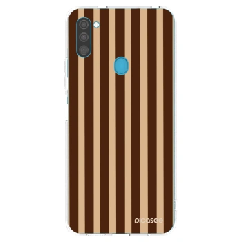 Picasee silikonski prozorni ovitek za Samsung Galaxy M11 - Brown lines