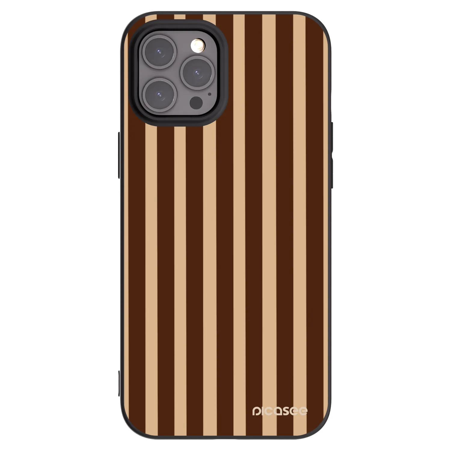 Picasee silikonski črni ovitek za Apple iPhone 12 Pro Max - Brown lines