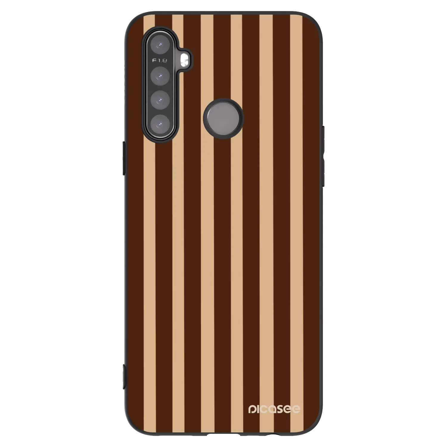 Picasee silikonski črni ovitek za Realme 5 - Brown lines