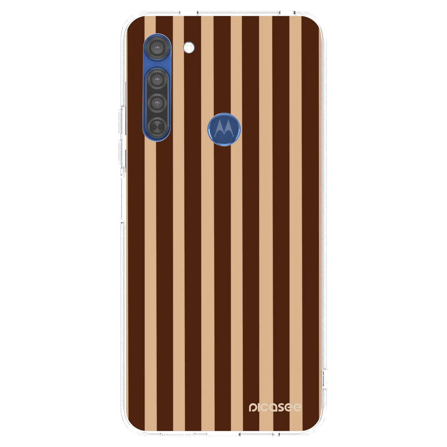 Picasee silikonski prozorni ovitek za Motorola Moto G8 - Brown lines