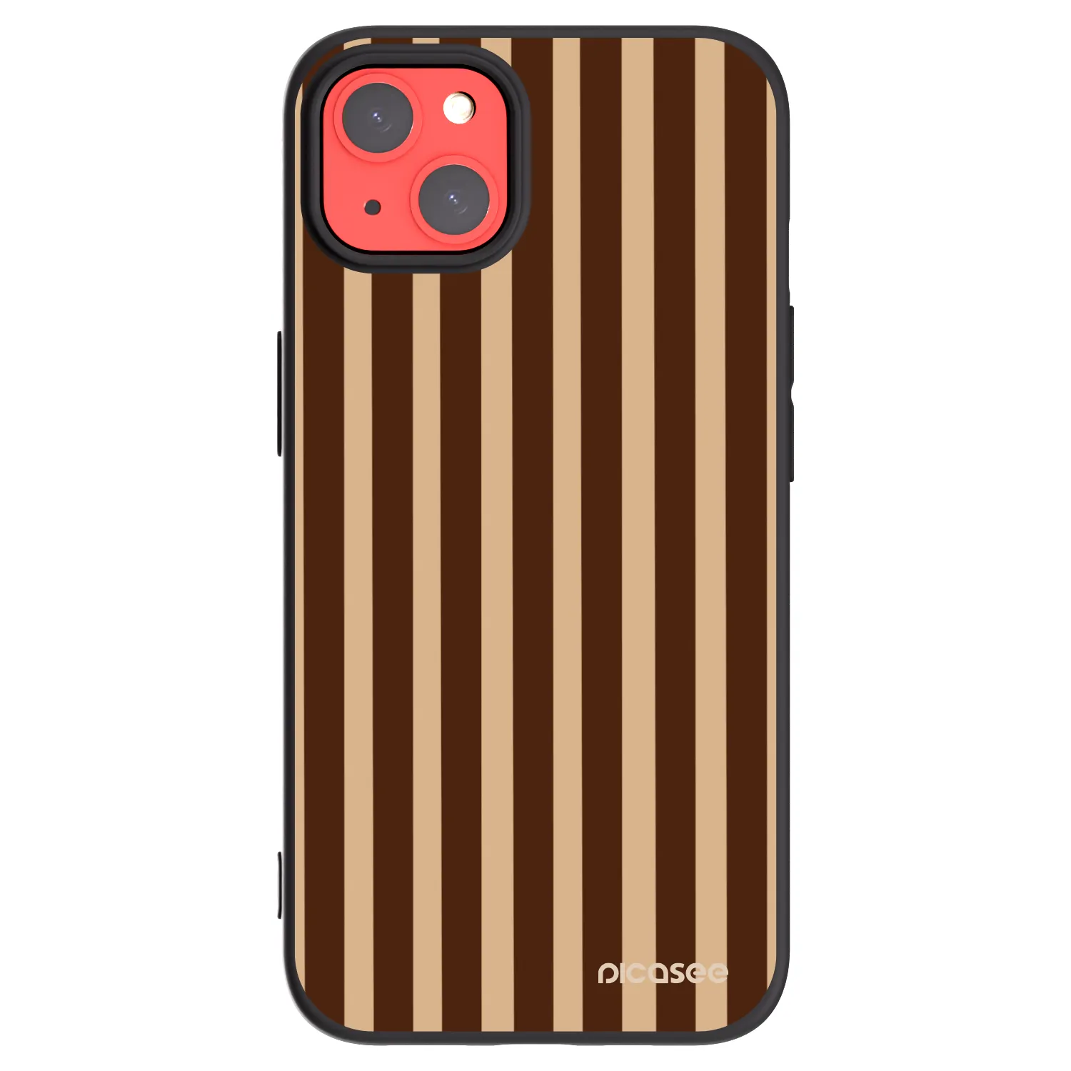 Picasee silikonski črni ovitek za Apple iPhone 13 - Brown lines