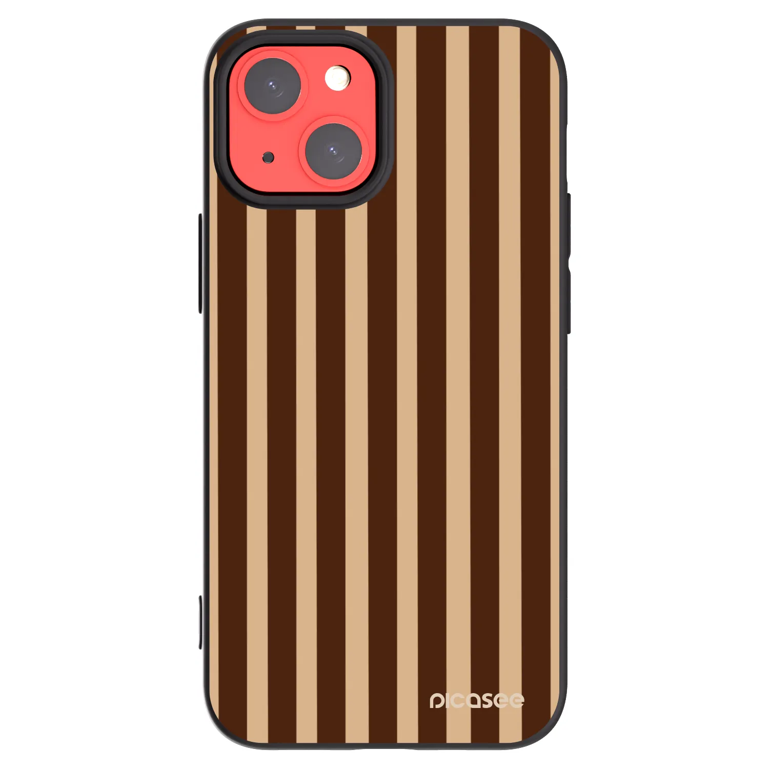Picasee silikonski črni ovitek za Apple iPhone 13 mini - Brown lines