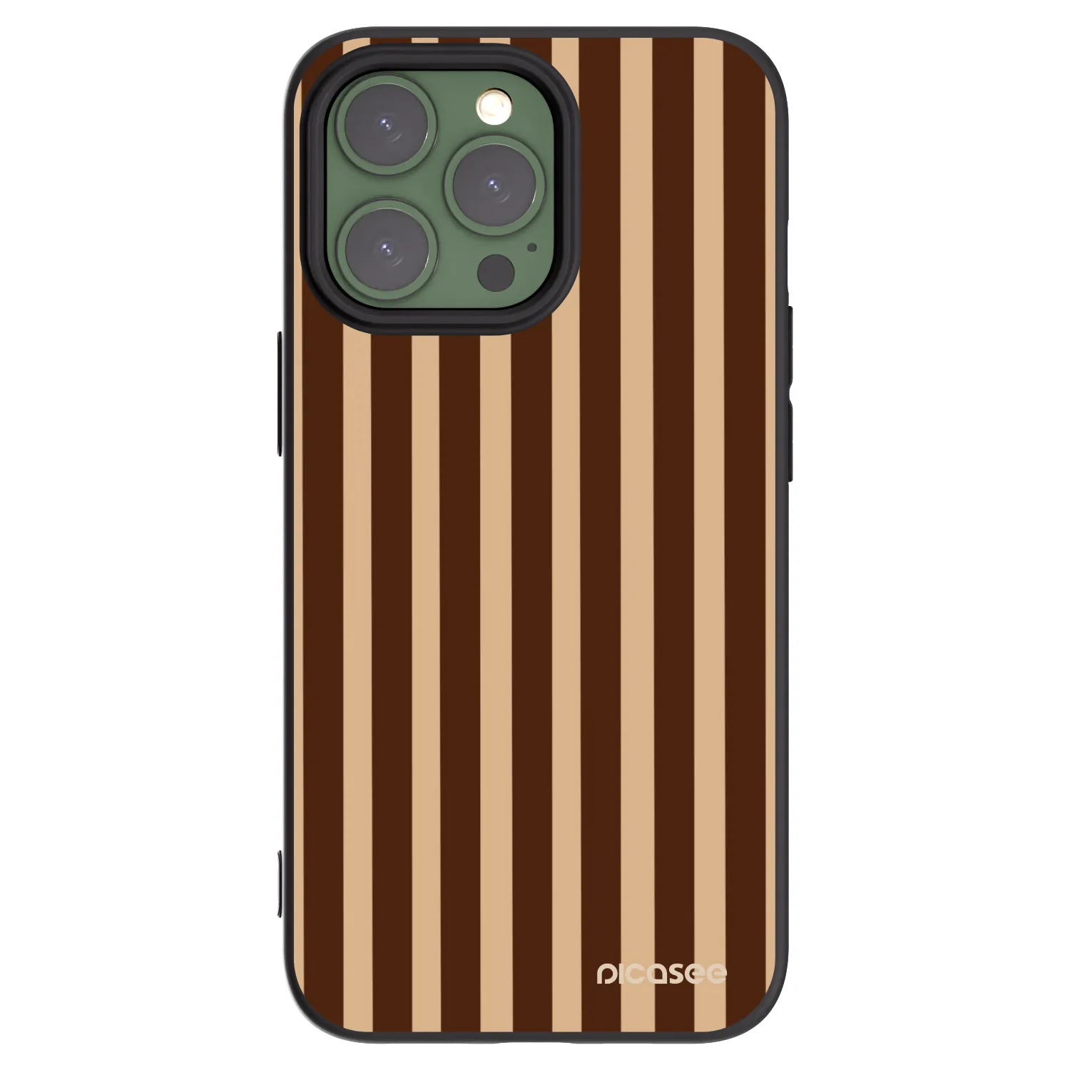 Picasee silikonski črni ovitek za Apple iPhone 13 Pro - Brown lines