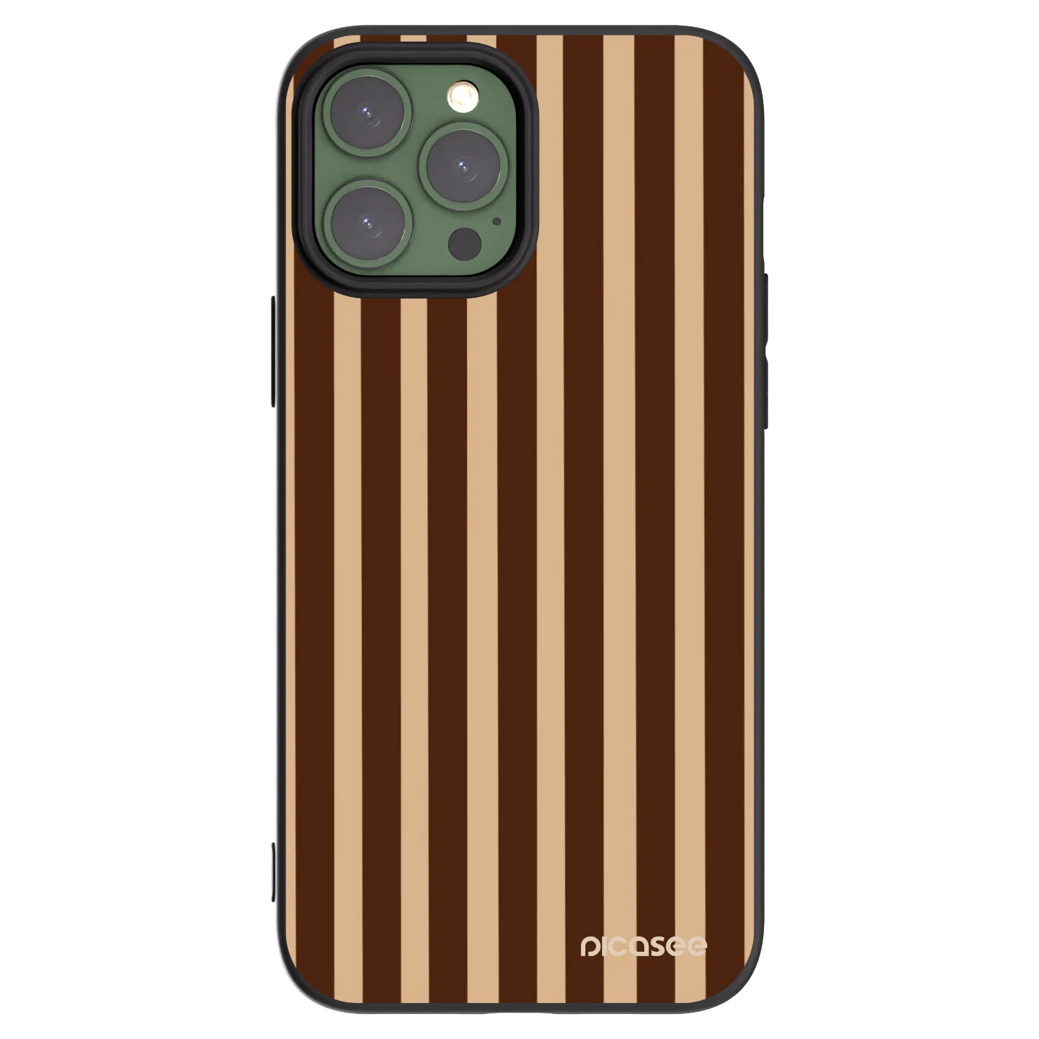 Picasee silikonski črni ovitek za Apple iPhone 13 Pro Max - Brown lines