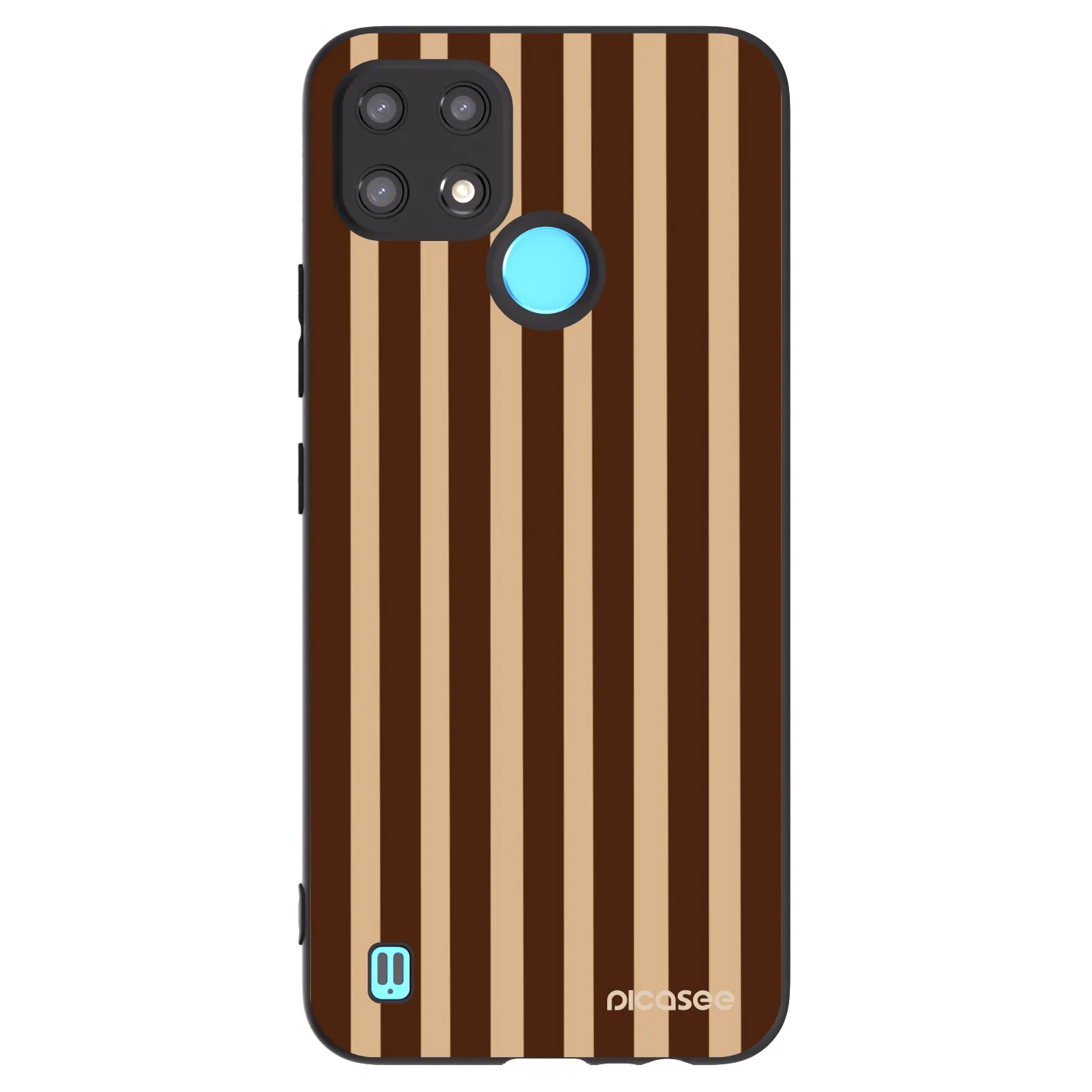 Picasee silikonski črni ovitek za Realme C21 - Brown lines