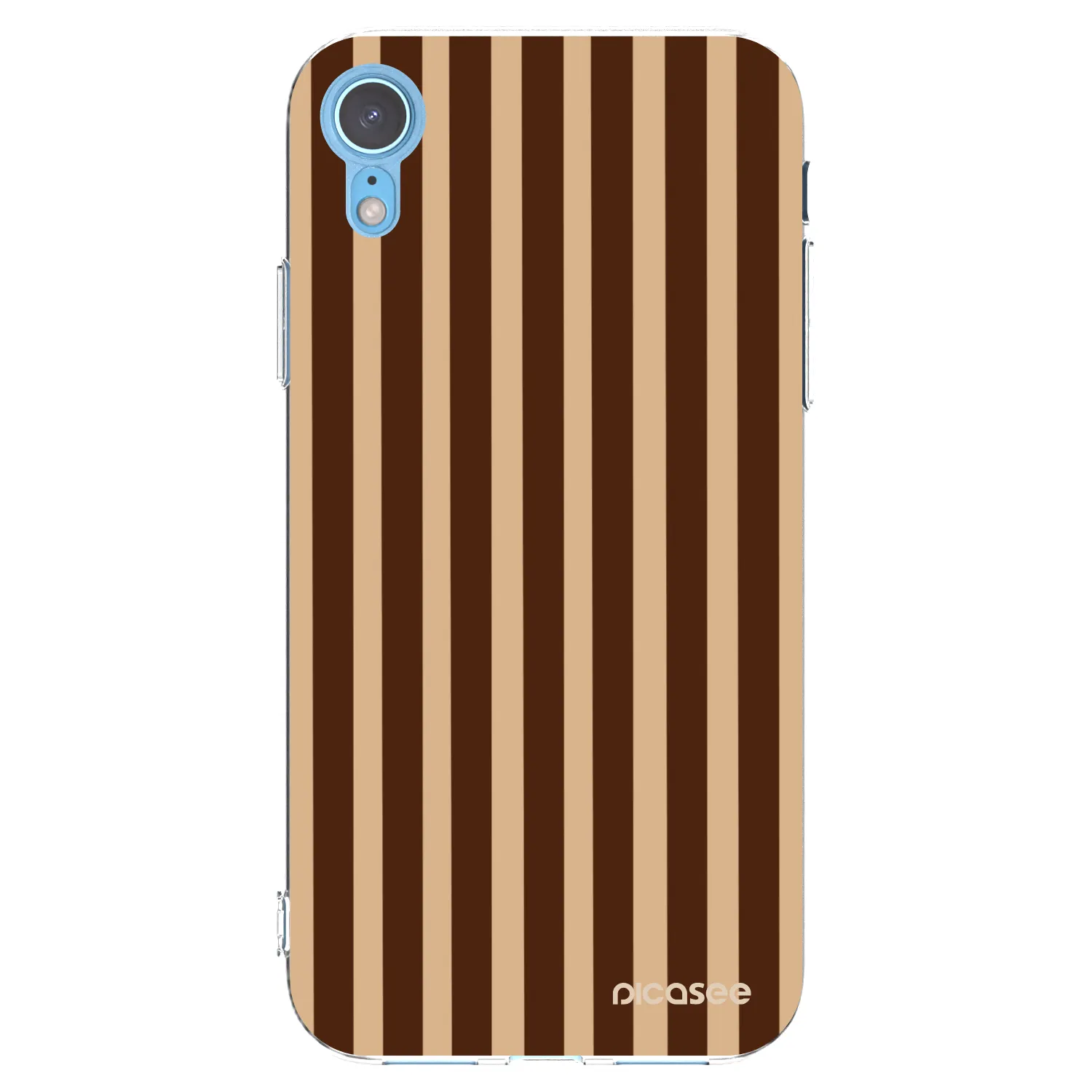 Picasee silikonski prozorni ovitek za Apple iPhone XR - Brown lines
