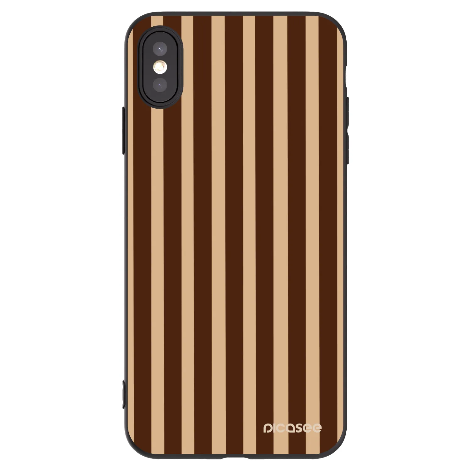 Picasee silikonski črni ovitek za Apple iPhone XS Max - Brown lines