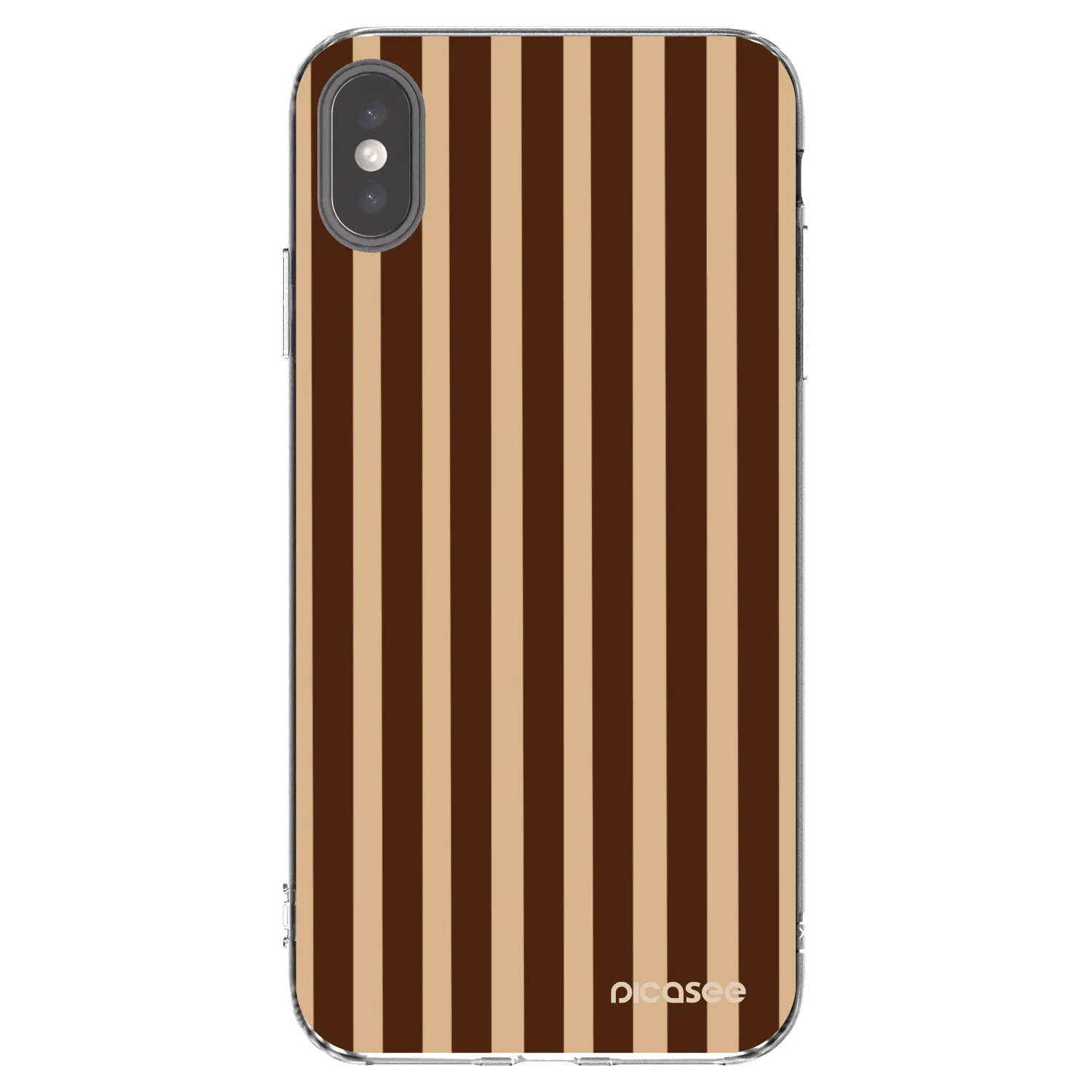 Picasee silikonski prozorni ovitek za Apple iPhone XS Max - Brown lines