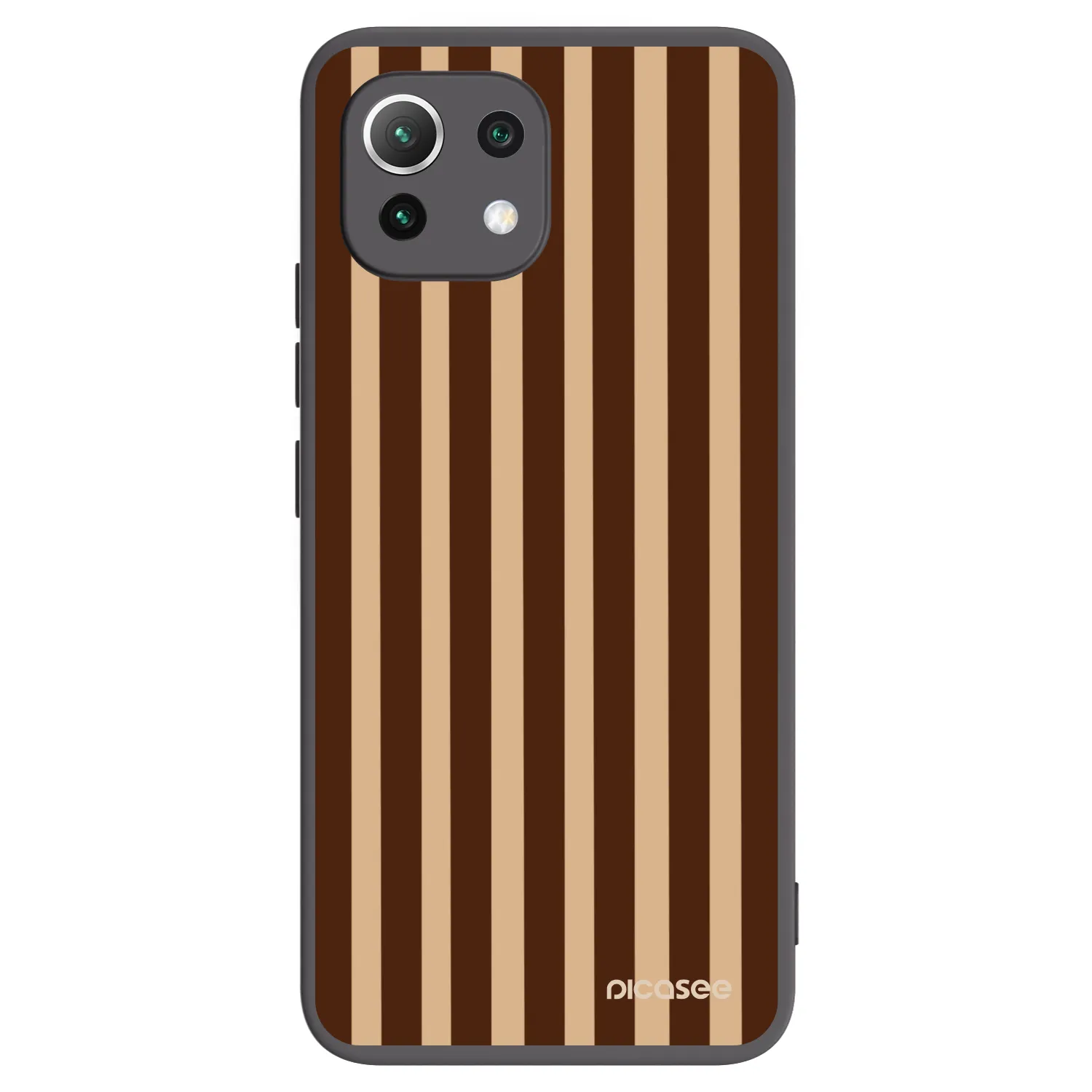 Picasee silikonski črni ovitek za Xiaomi 11 Lite 5G NE - Brown lines