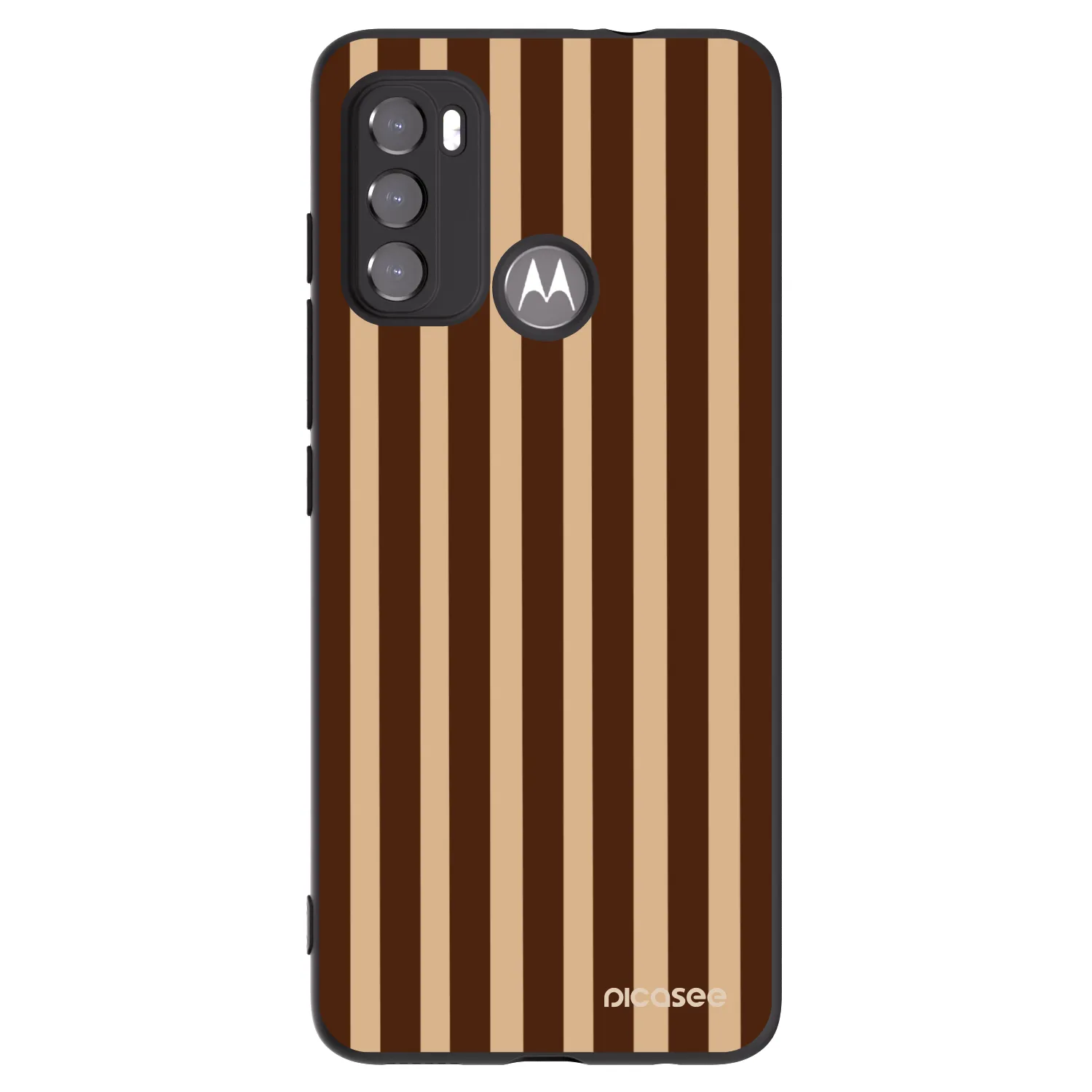 Picasee silikonski črni ovitek za Motorola Moto G60 - Brown lines