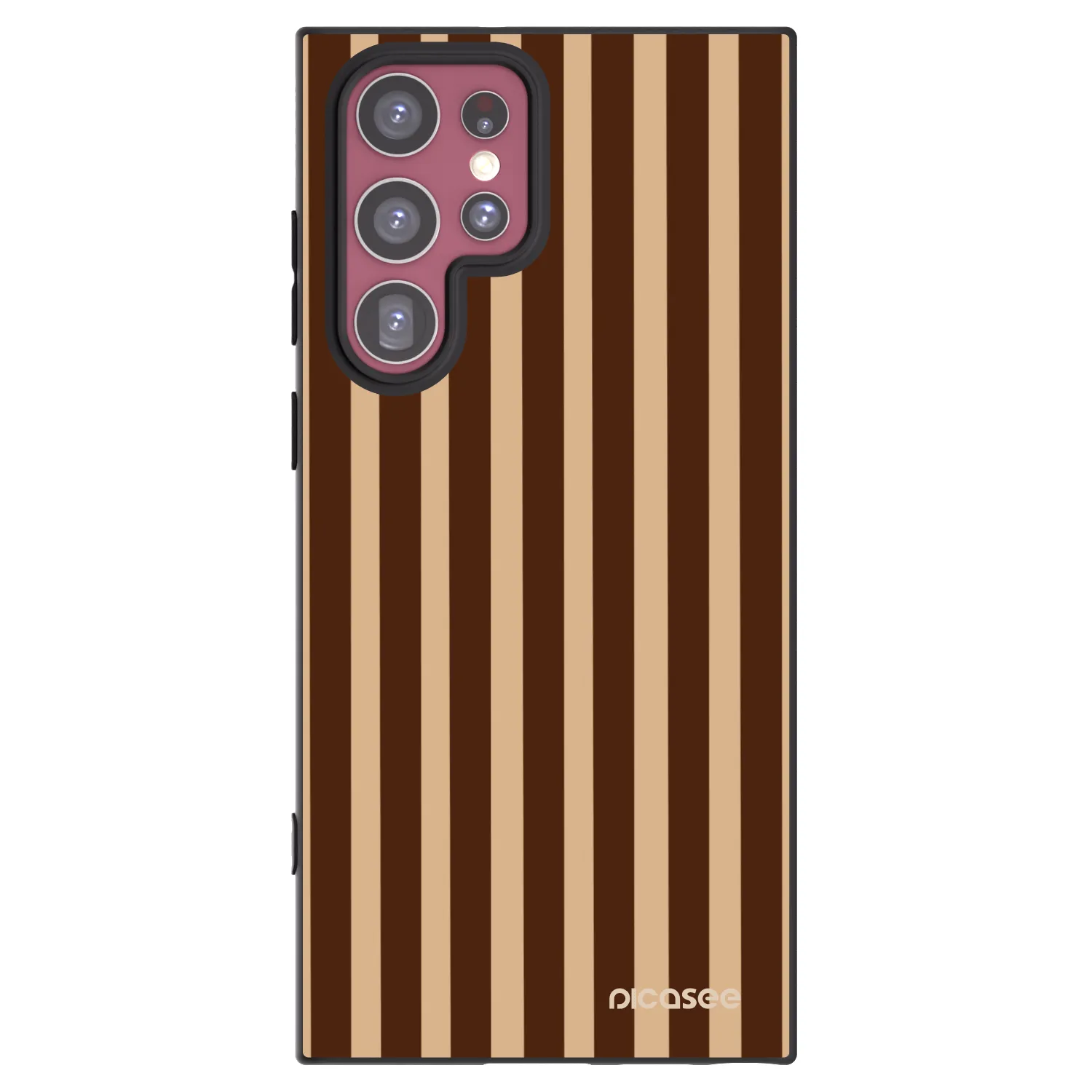 Picasee silikonski črni ovitek za Samsung Galaxy S22 Ultra 5G - Brown lines