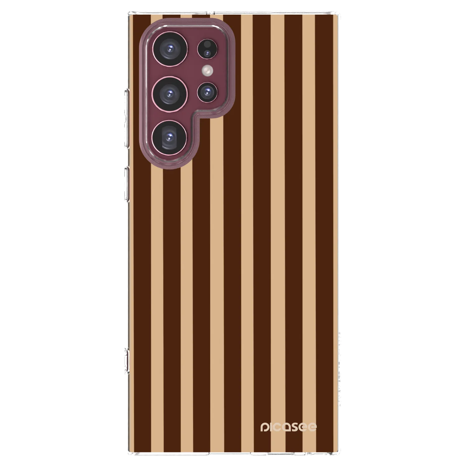 Picasee silikonski prozorni ovitek za Samsung Galaxy S22 Ultra 5G - Brown lines