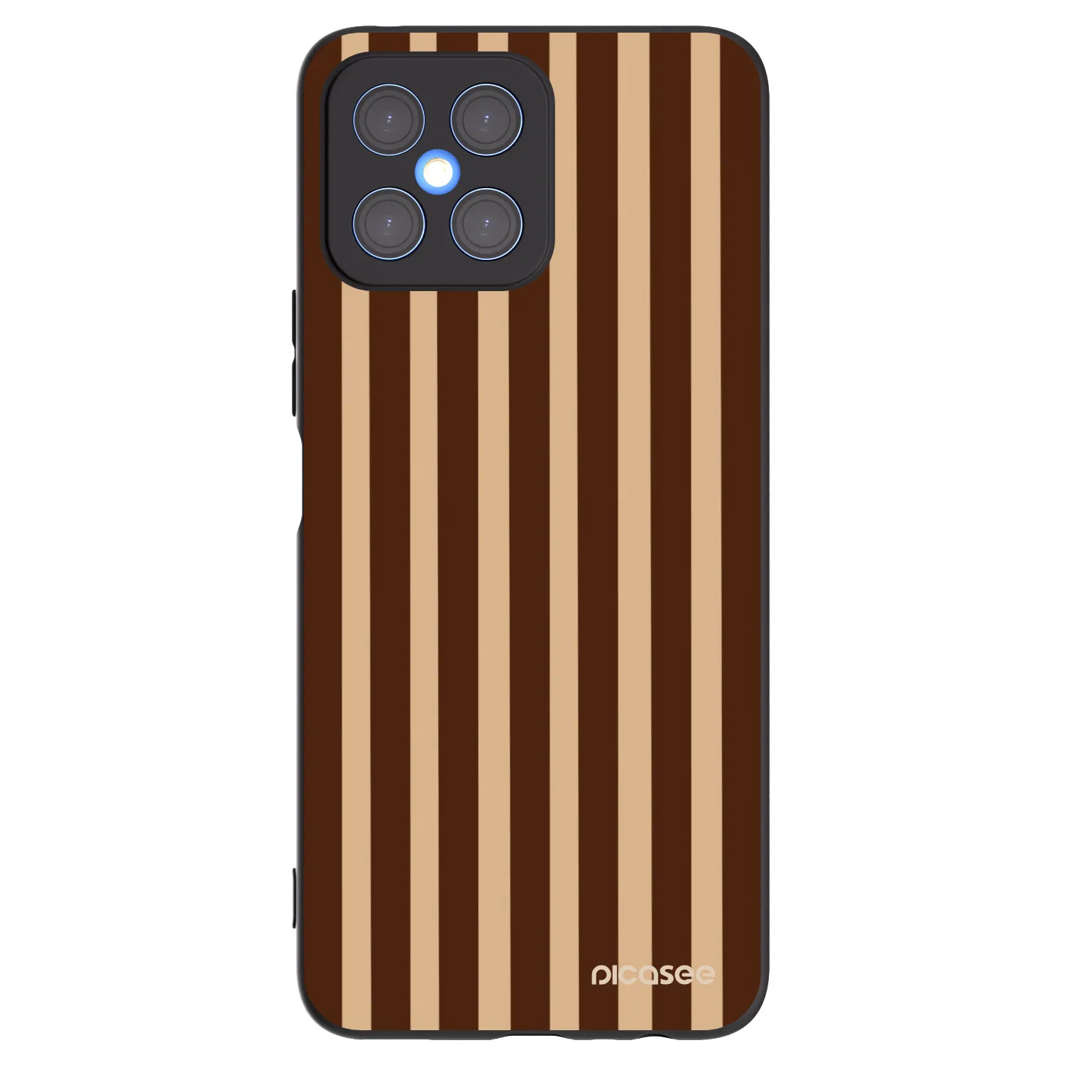 Picasee silikonski črni ovitek za Honor X8 4G - Brown lines