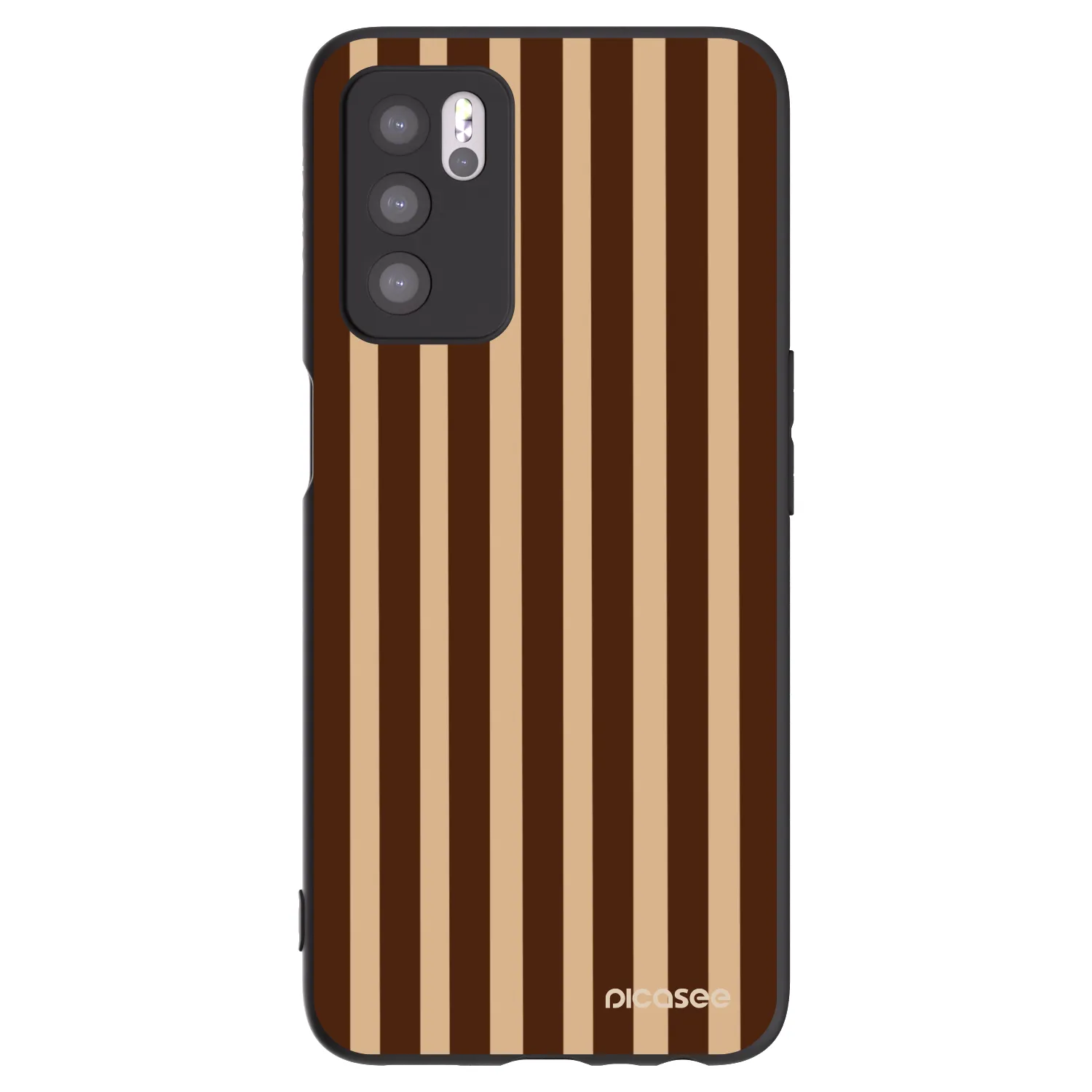 Picasee silikonski črni ovitek za OPPO A16 - Brown lines