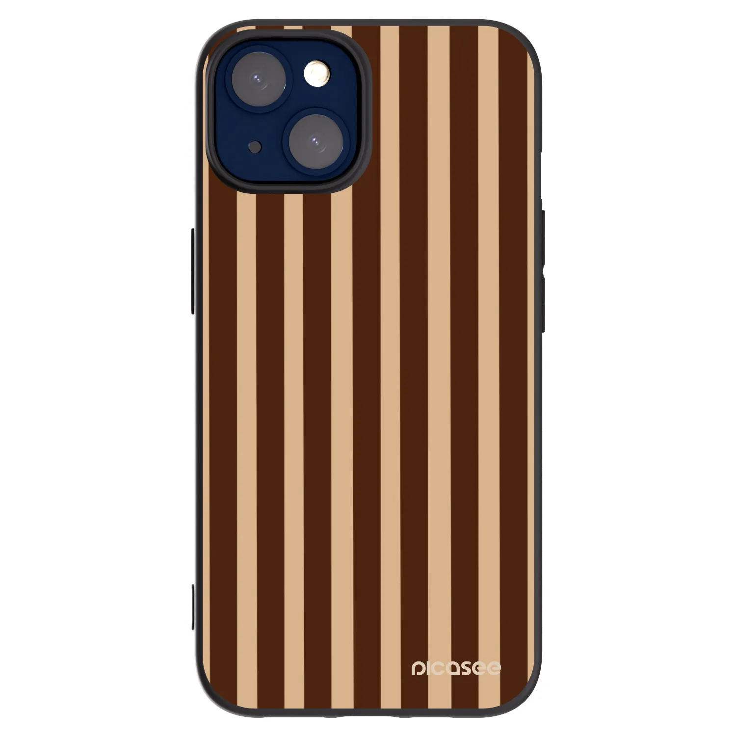 Picasee silikonski črni ovitek za Apple iPhone 14 - Brown lines