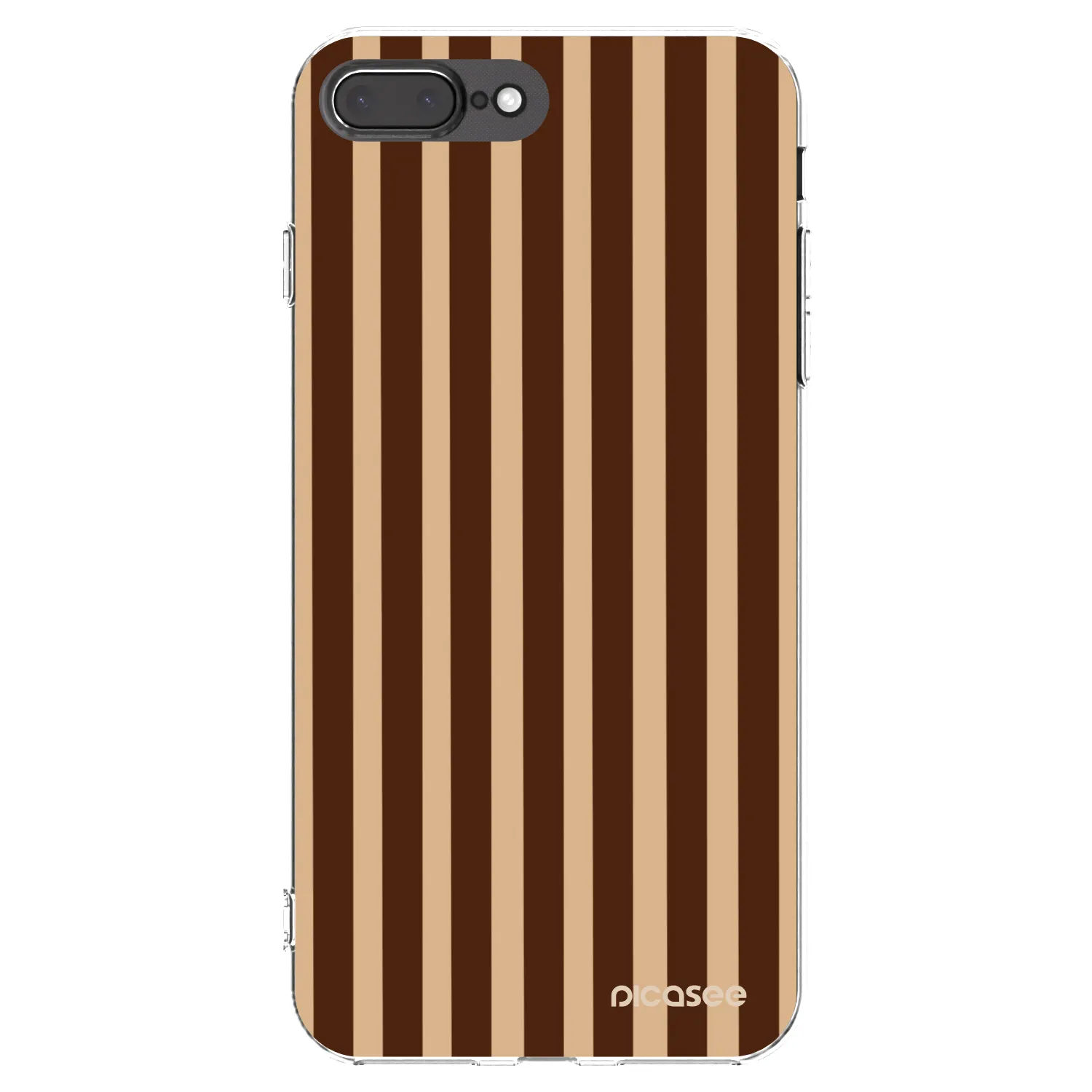 Picasee silikonski prozorni ovitek za Apple iPhone 8 Plus - Brown lines
